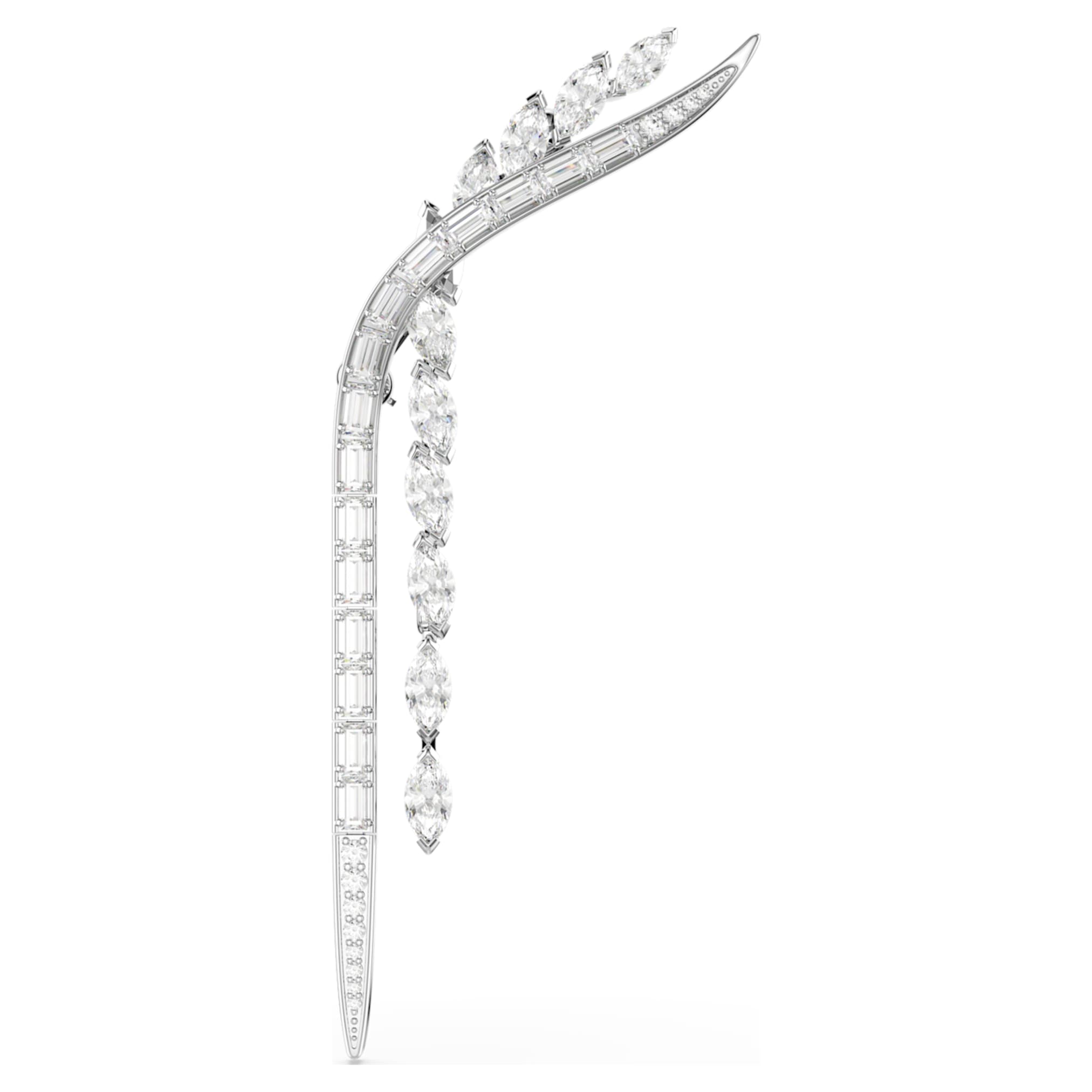 Swarovski Mesmera brooch Mixed cuts, White, Rhodium plated