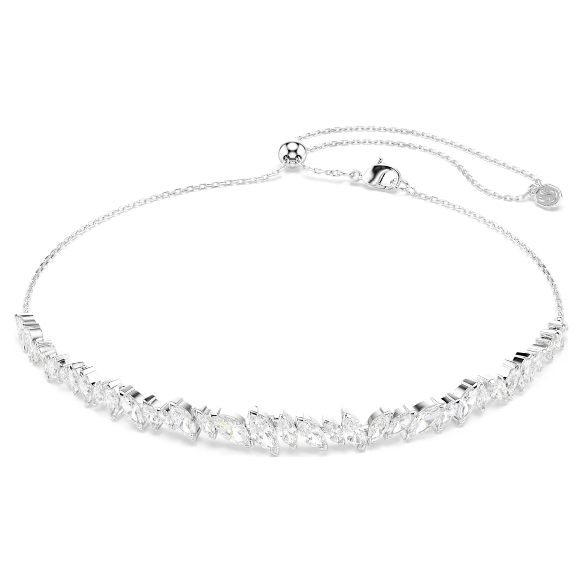 Swarovski Mesmera choker Marquise cut, White, Rhodium plated