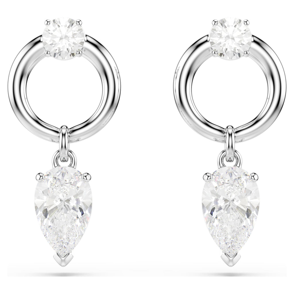 Swarovski Mesmera drop earrings Mixed cuts, White, Rhodium plated