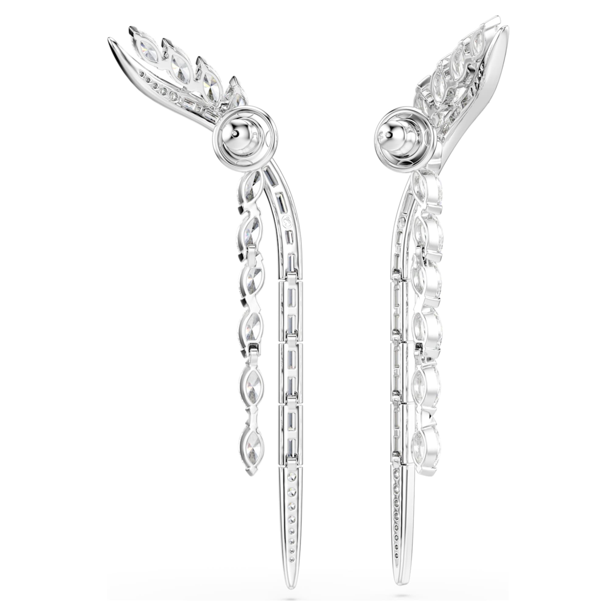 Swarovski Mesmera earrings Mixed cuts, White, Rhodium plated