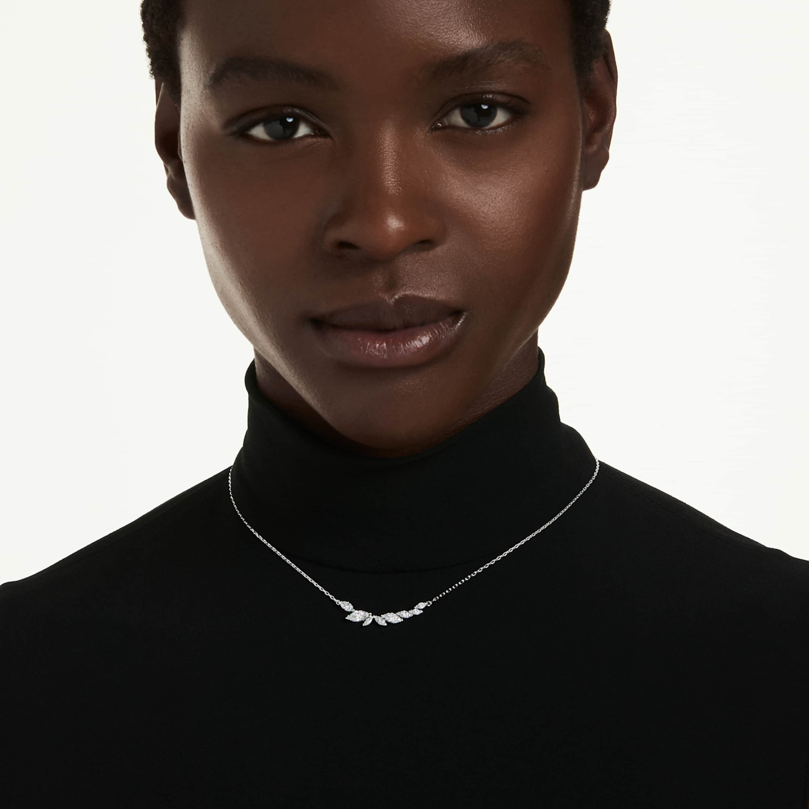 Swarovski Mesmera necklace Marquise cut, White, Rhodium plated