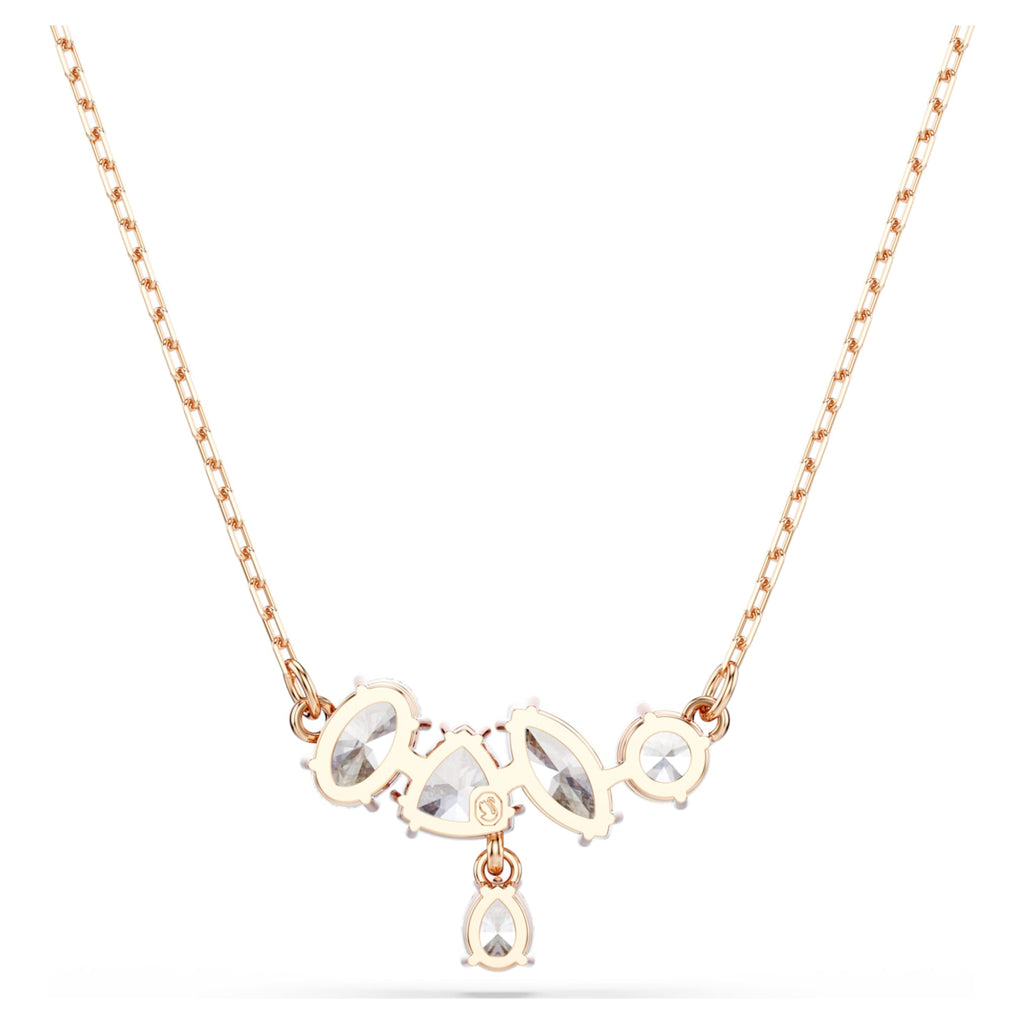 Swarovski Mesmera necklace Mixed cuts, White, 18K rose gold finish