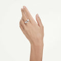 Swarovski Mesmera open ring Crystal pearl, Marquise cut, White, Rhodium plated