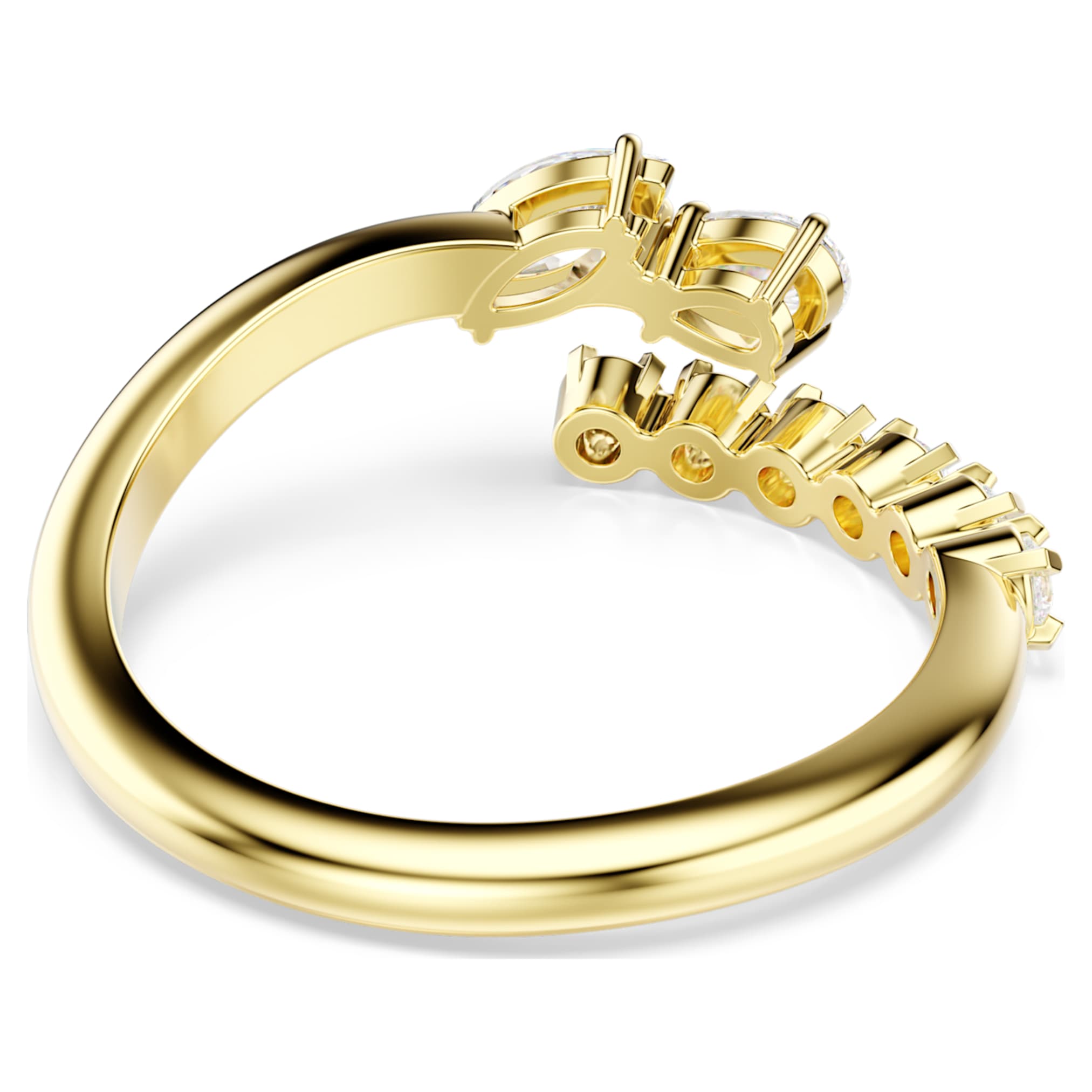 Swarovski Mesmera open ring Mixed cuts, White, 18K gold finish