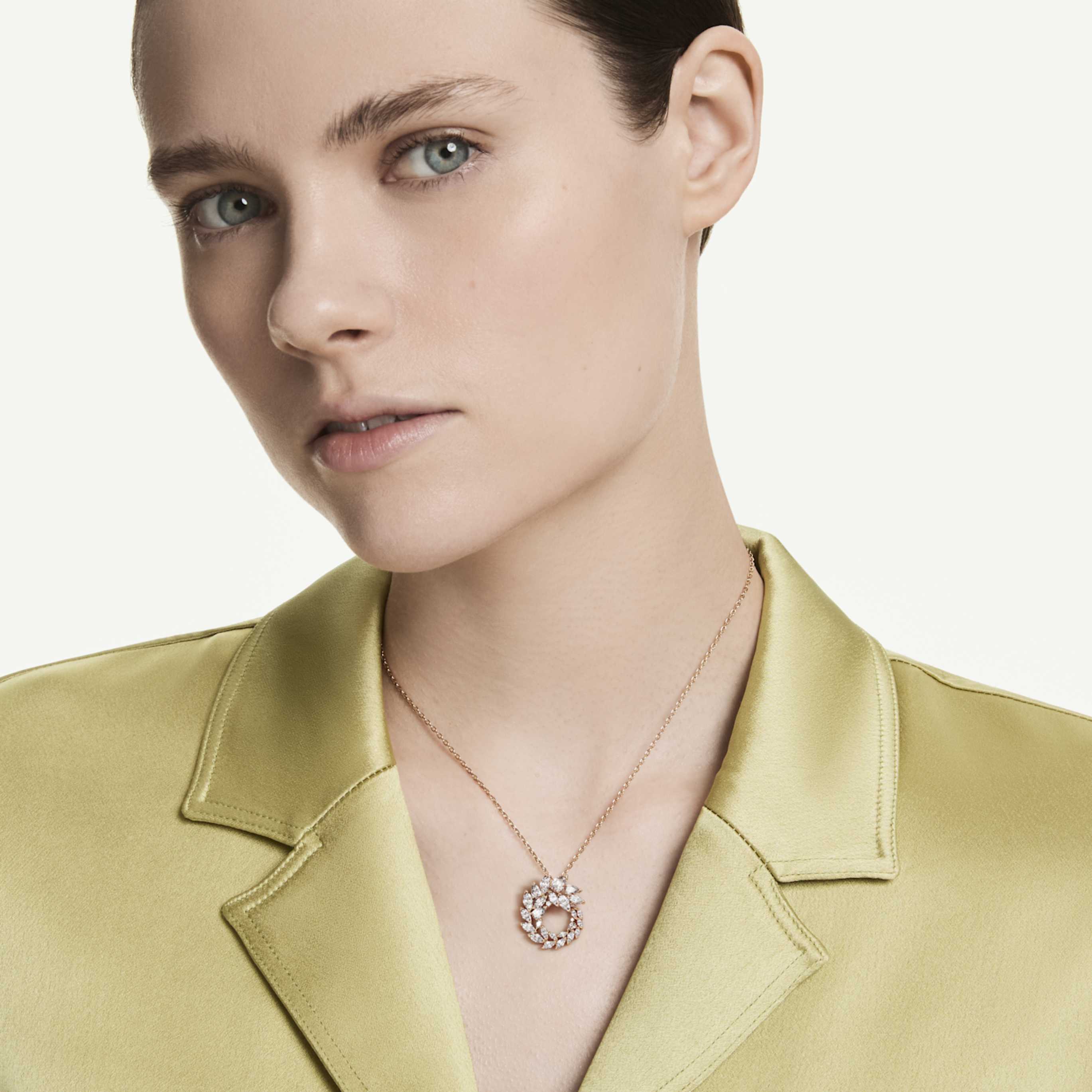 Swarovski Mesmera pendant Marquise cut, White, Rhodium plated