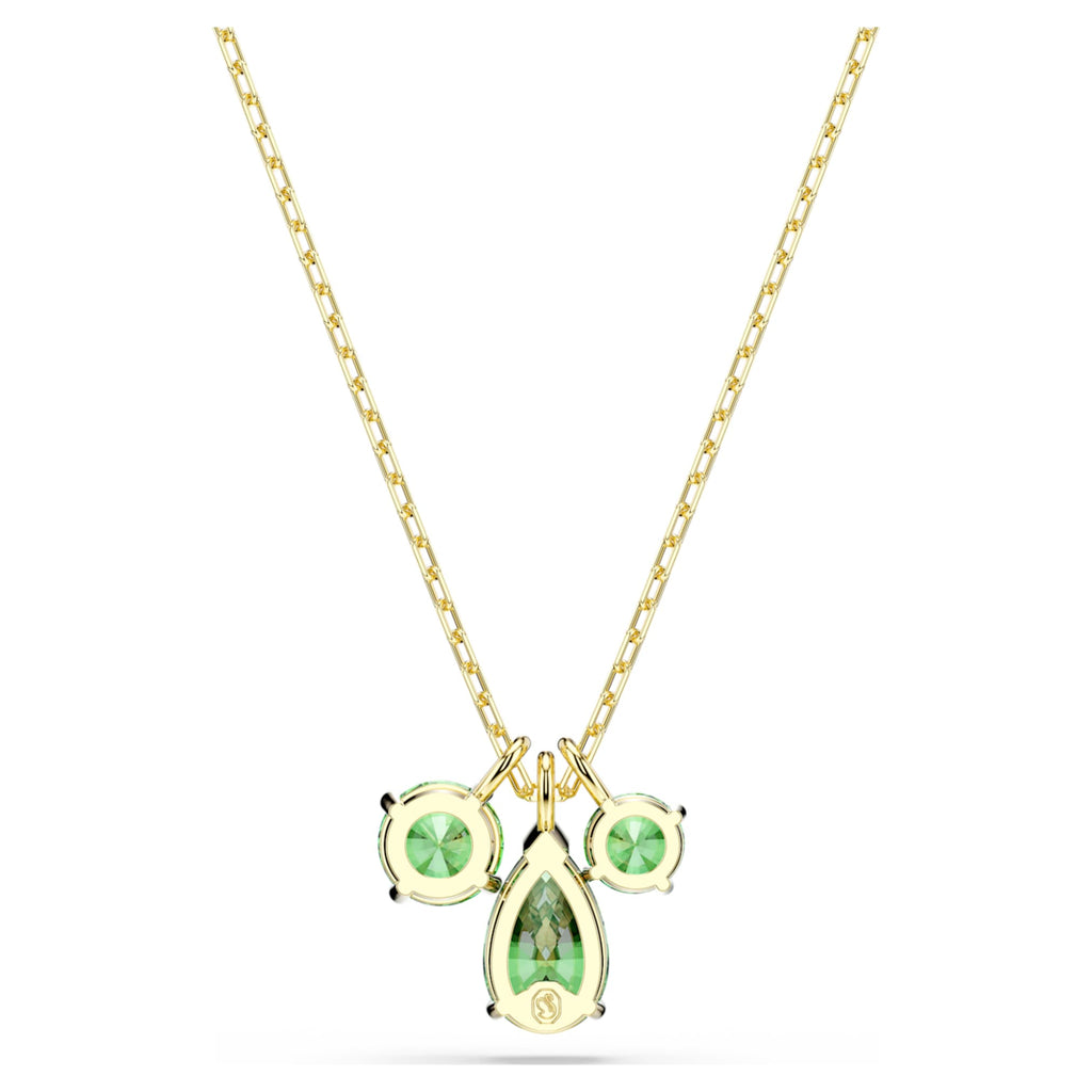 Swarovski Mesmera pendant Mixed cuts, Green, 18K gold finish