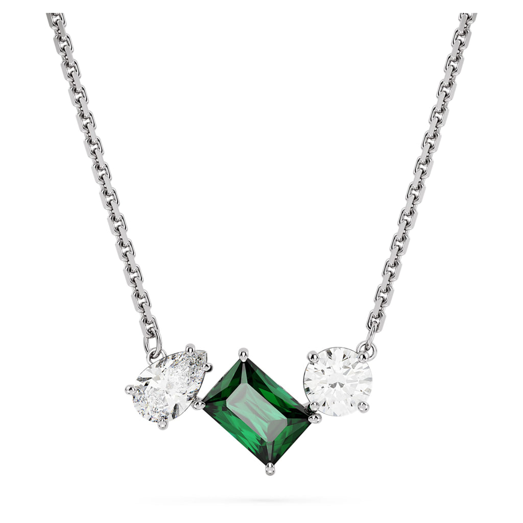 Swarovski Mesmera pendant Mixed cuts, Green, Rhodium plated