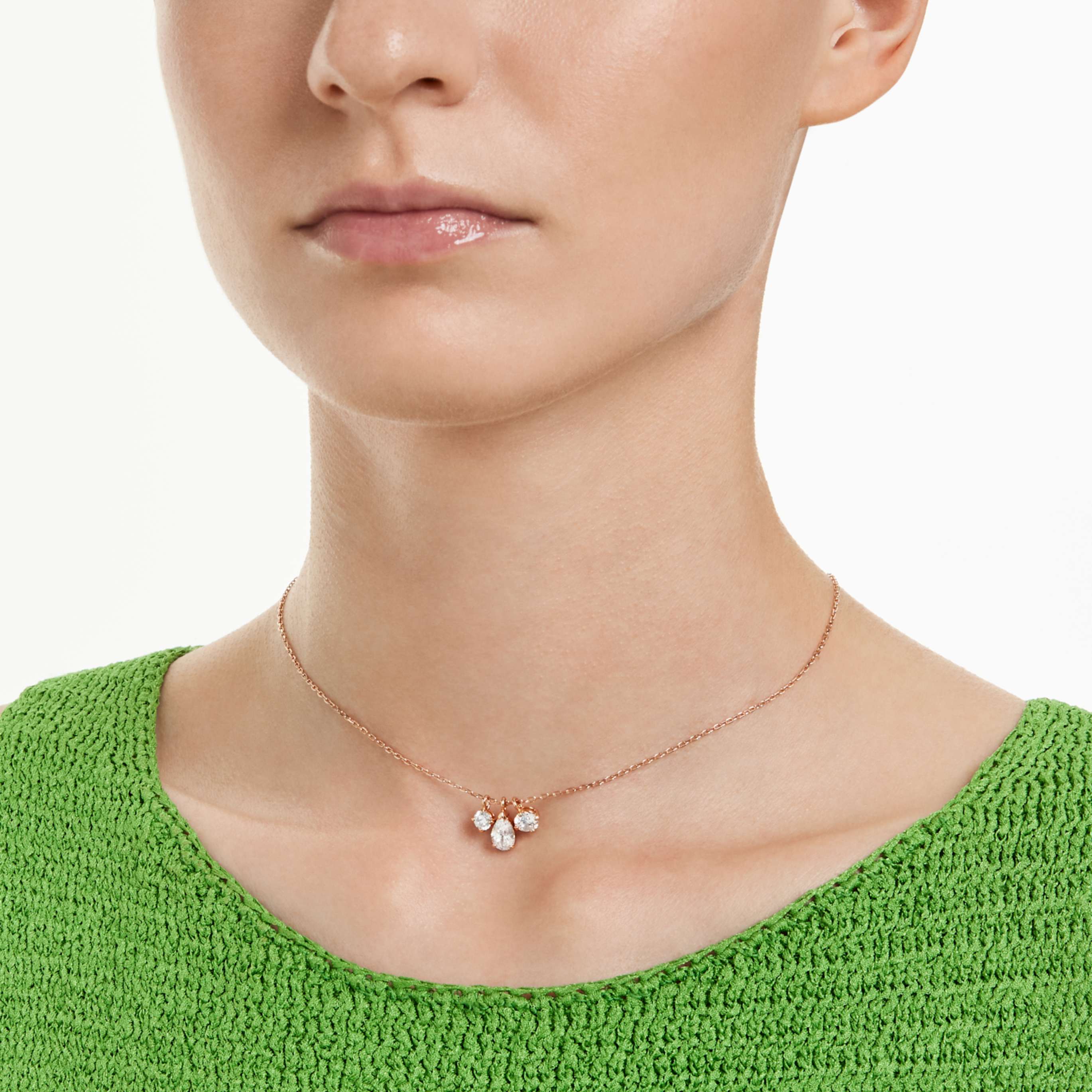 Swarovski Mesmera pendant Mixed cuts, Green, 18K gold finish