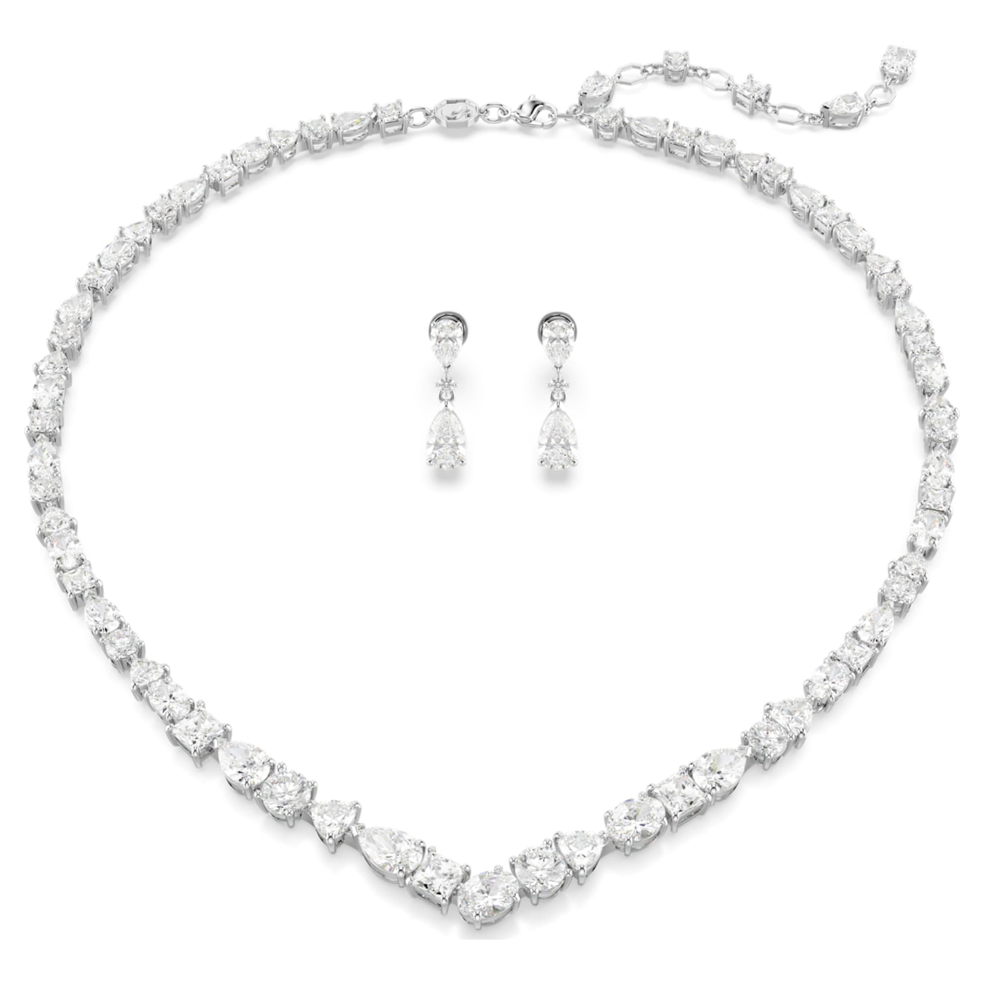 Swarovski Mesmera set Mixed cuts, White, Rhodium plated