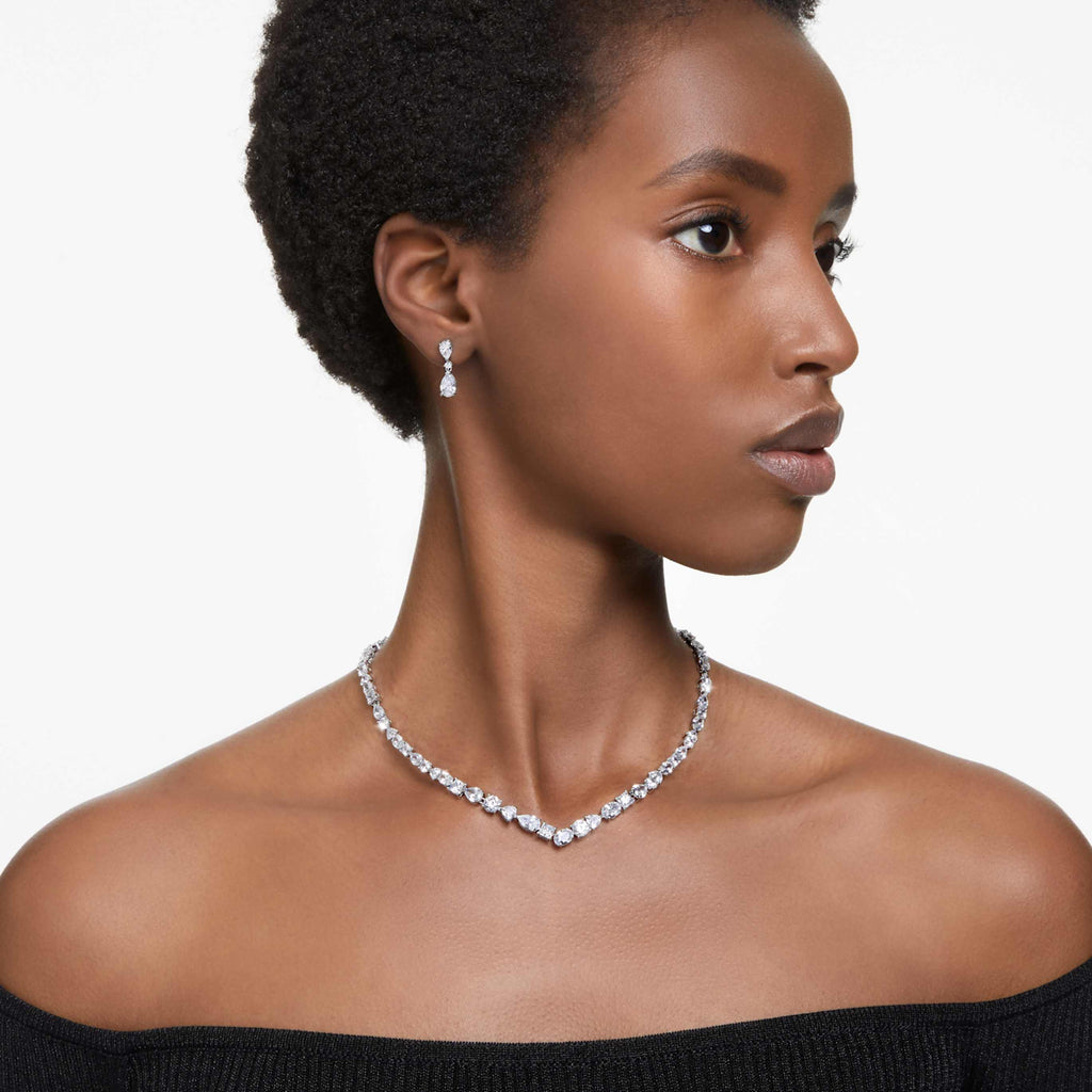 Swarovski Mesmera set Mixed cuts, White, Rhodium plated