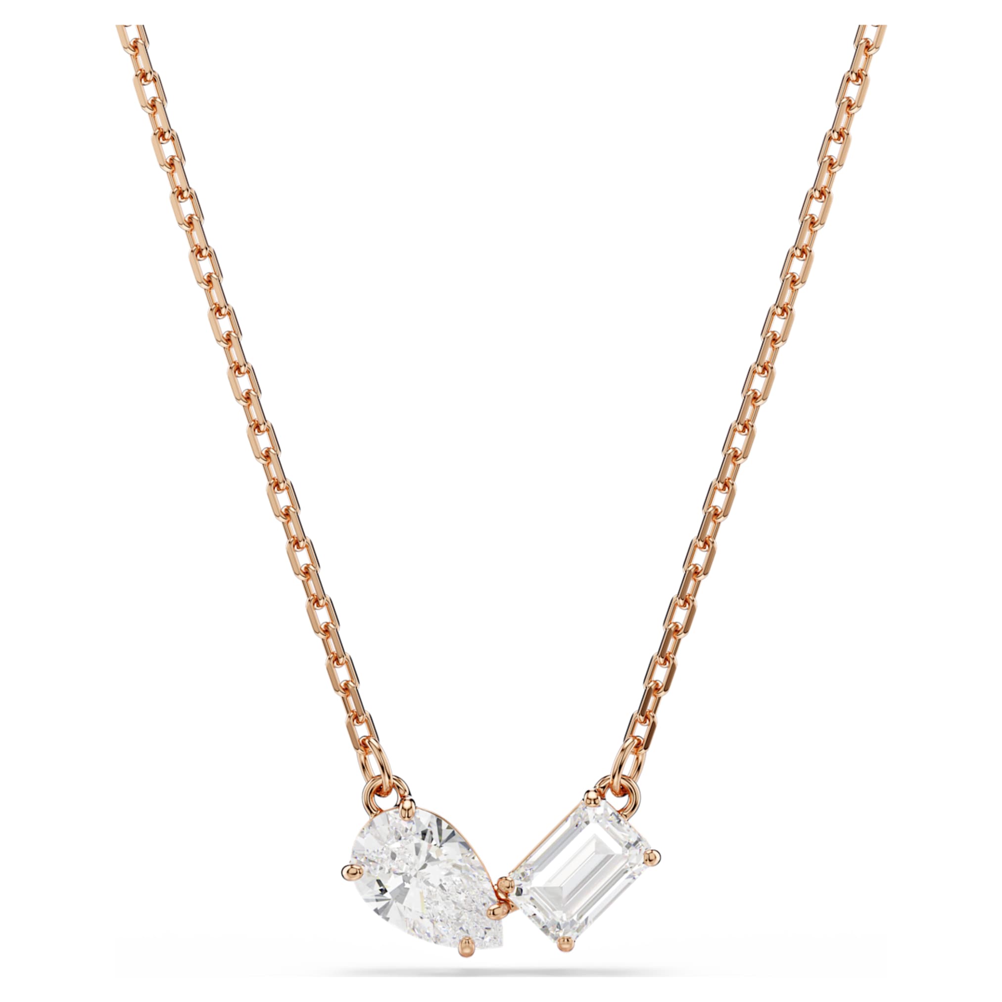 Swarovski Mesmera set Pear cut, Octagon cut, White, 18K rose gold finish