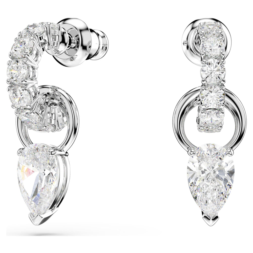Swarovski Mesmera set Pear cut, Round cut, White, Rhodium plated