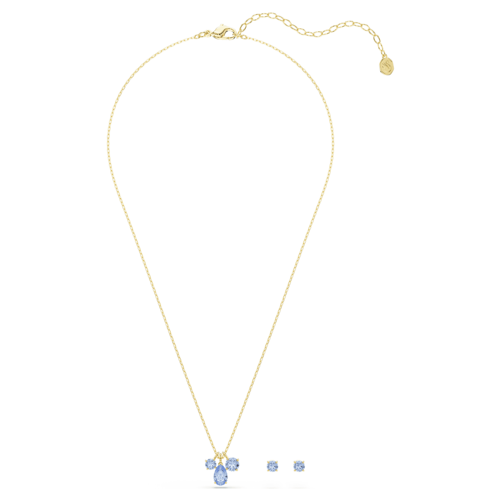Swarovski Mesmera set Set (2), Mixed cuts, Blue, 18K gold finish