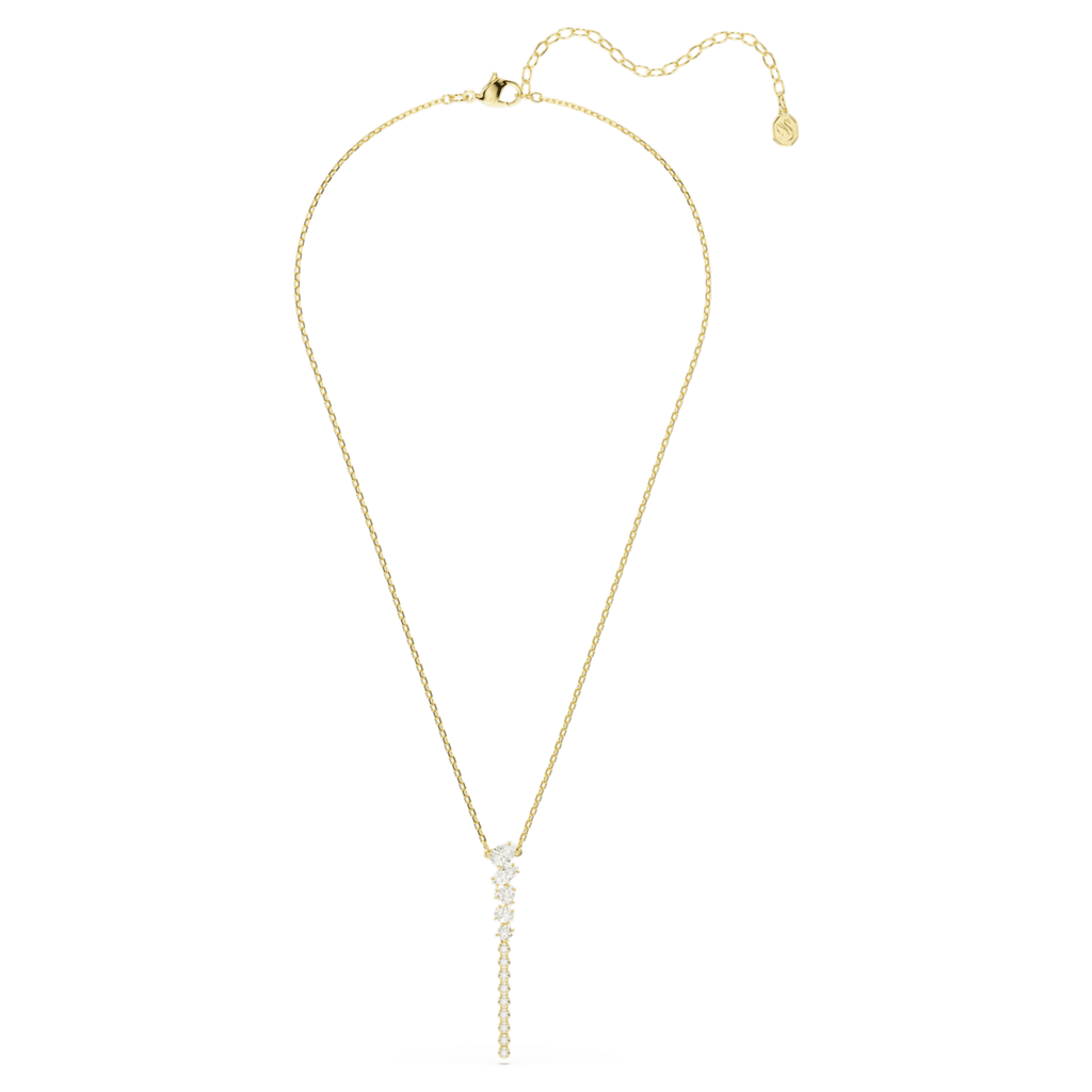 Swarovski Mesmera Y necklace Mixed cuts, White, 18K gold finish
