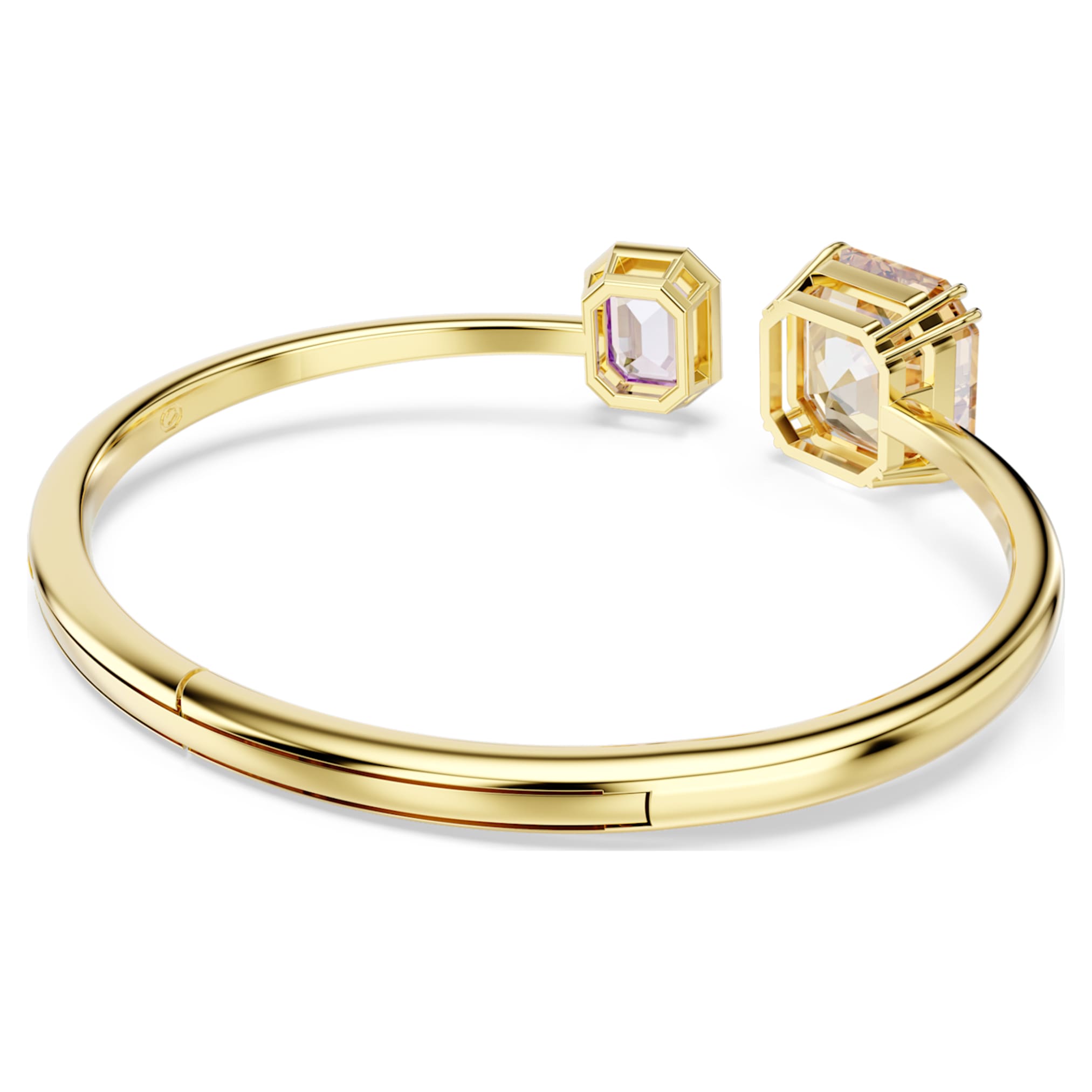 Swarovski Millenia bangle Octagon cut, Multicolored, 18K gold finish