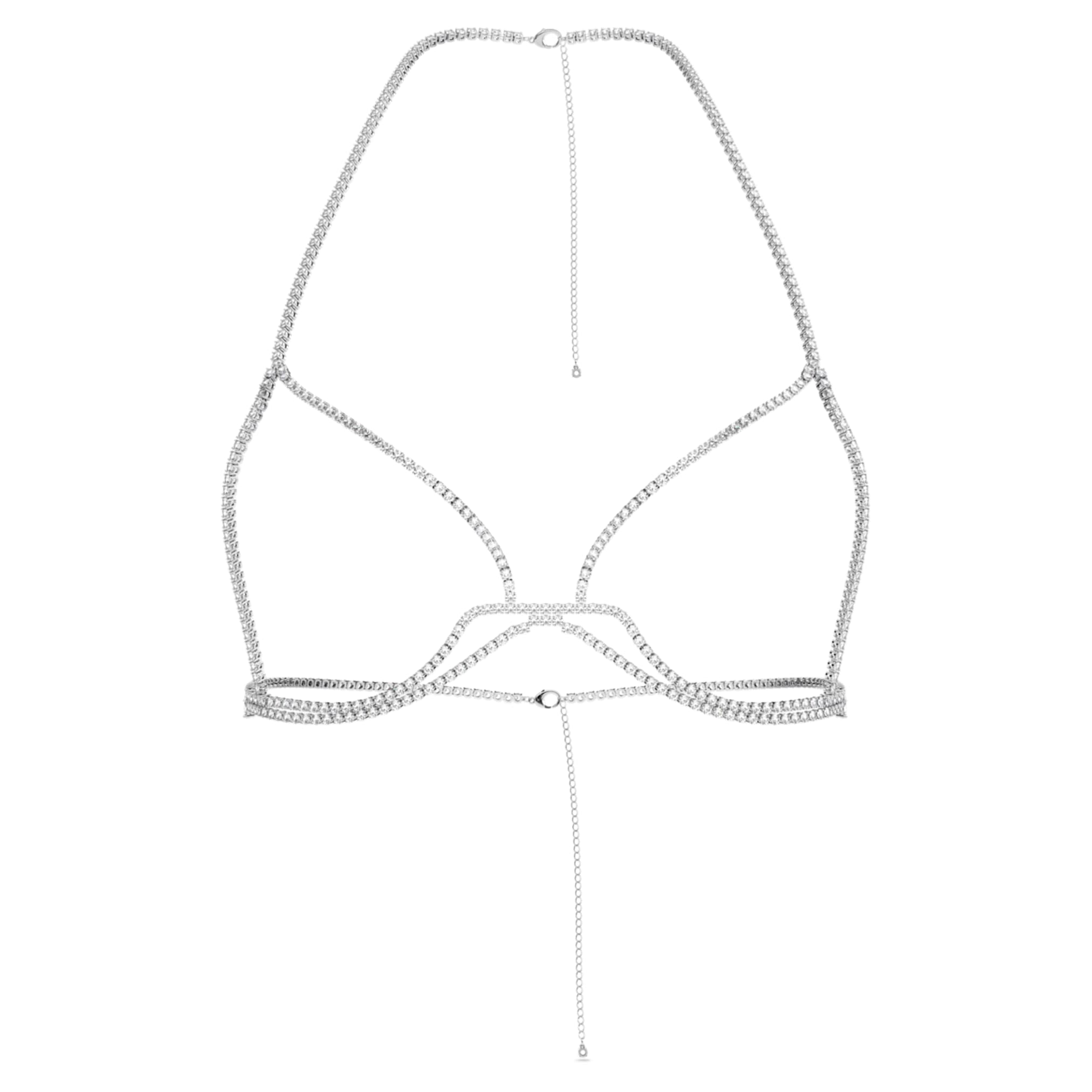 Swarovski Millenia body chain Round cut, White, Rhodium plated