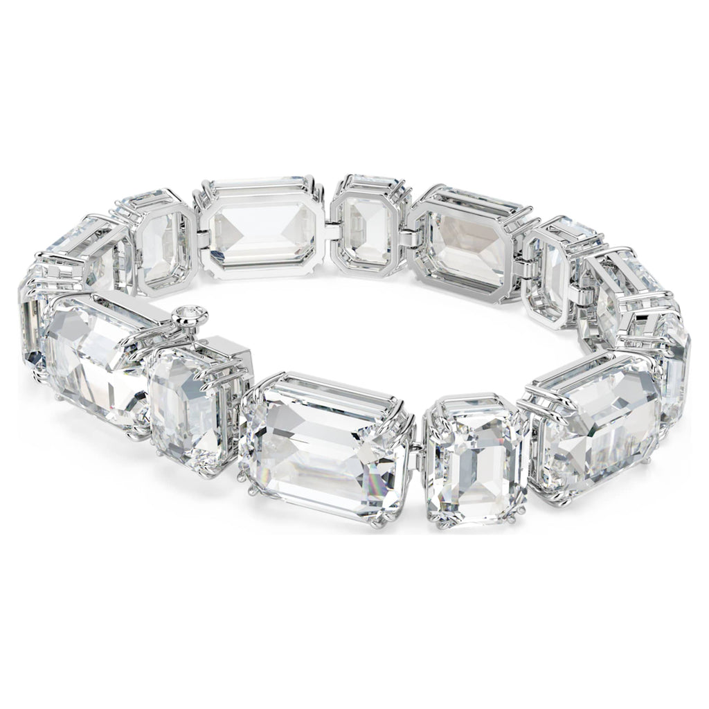 Swarovski Millenia bracelet Octagon cut, White, Rhodium plated