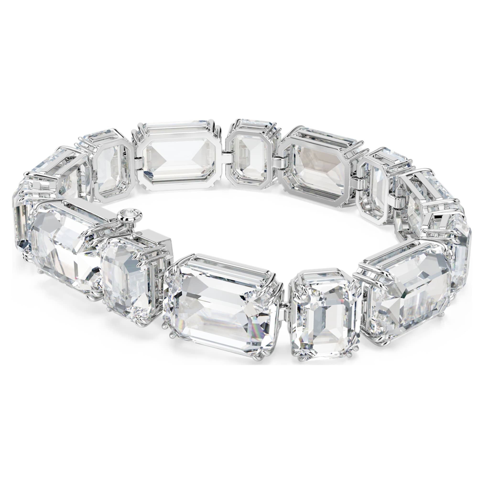 Swarovski Millenia bracelet Octagon cut, White, Rhodium plated