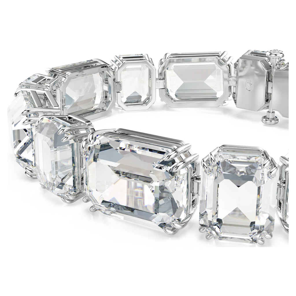 Swarovski Millenia bracelet Octagon cut, White, Rhodium plated