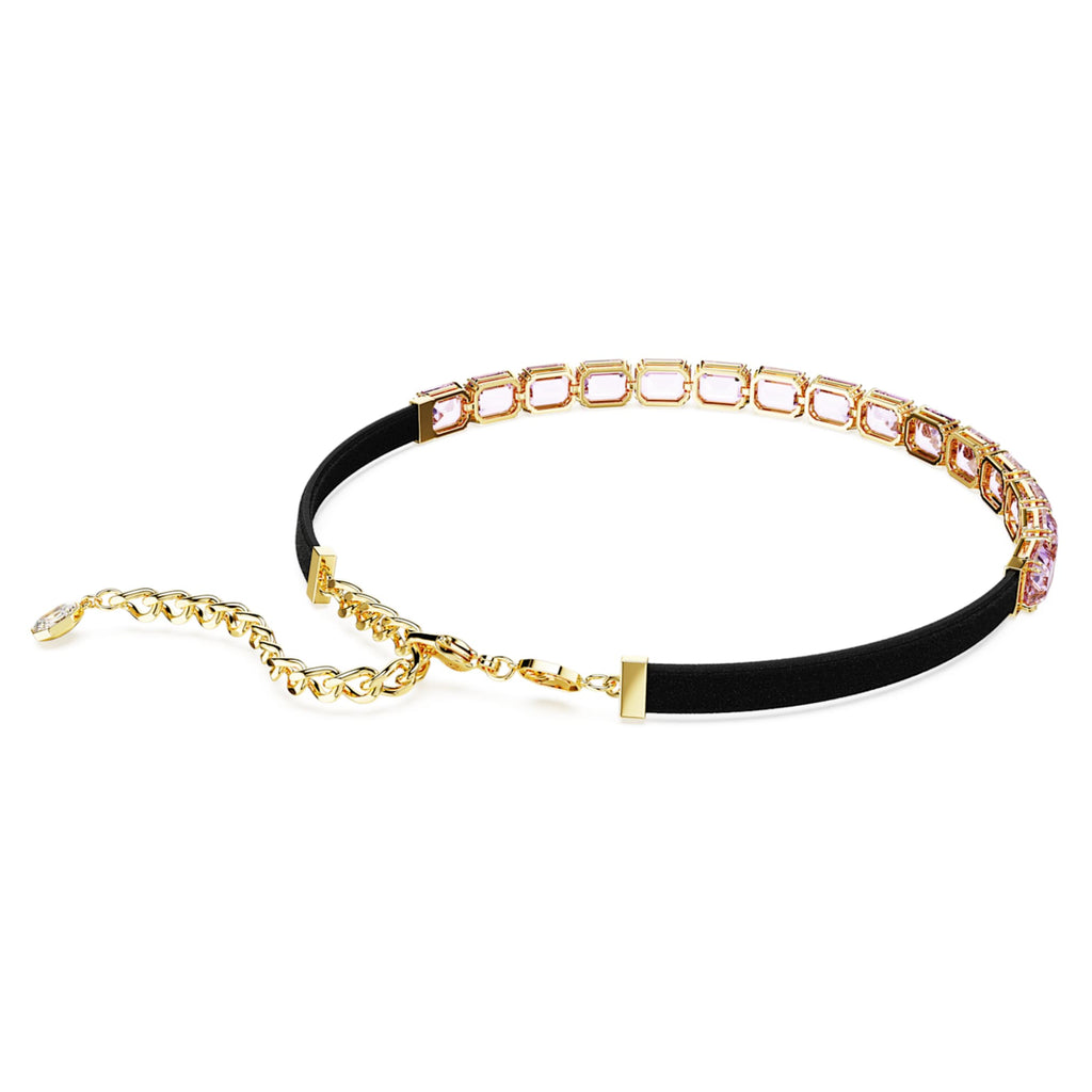 Swarovski Millenia choker Octagon cut, Purple, 18K gold finish