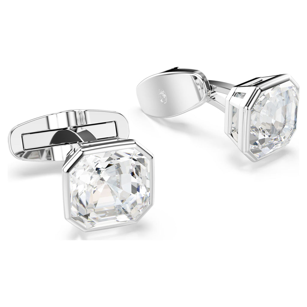 Swarovski Millenia cufflinks Octagon cut, White, Rhodium plated