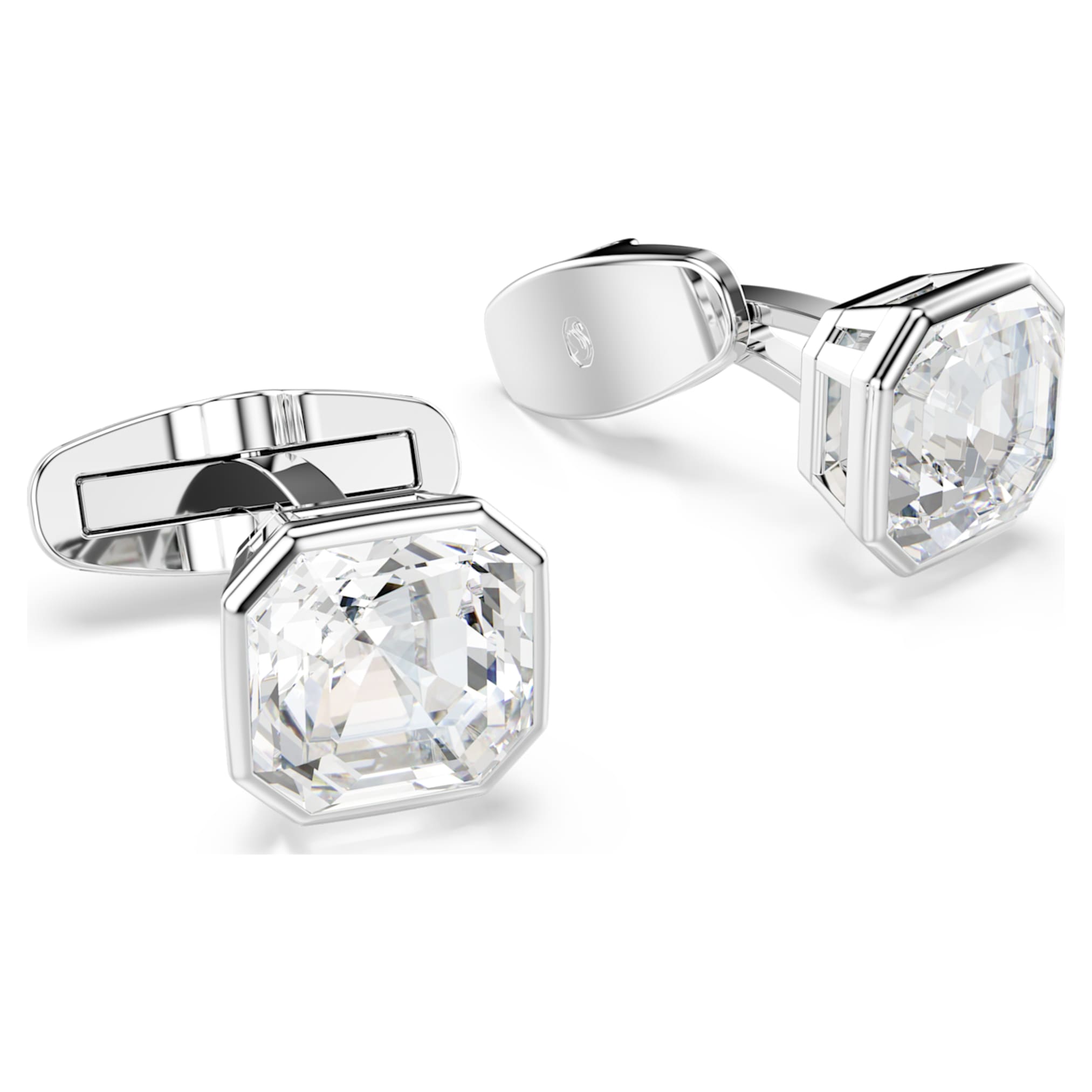 Swarovski Millenia cufflinks Octagon cut, White, Rhodium plated