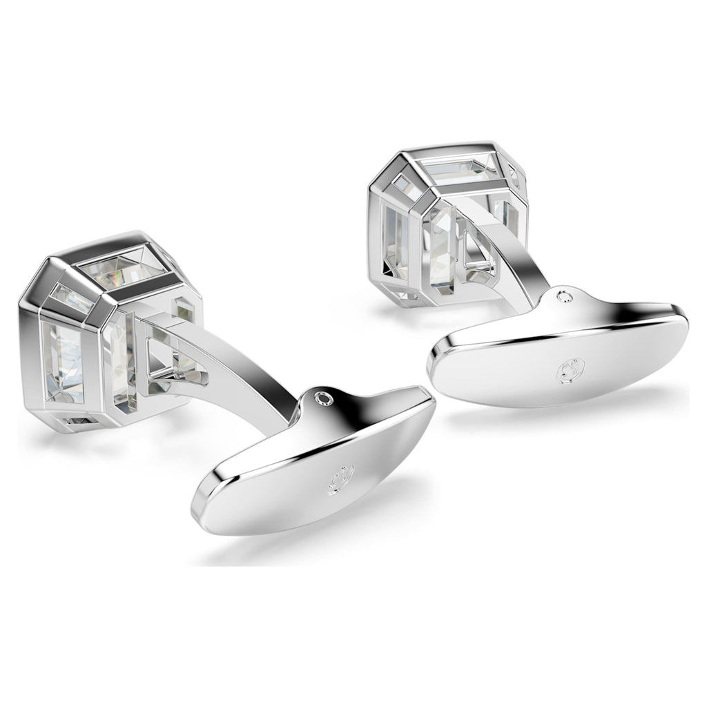 Swarovski Millenia cufflinks Octagon cut, White, Rhodium plated
