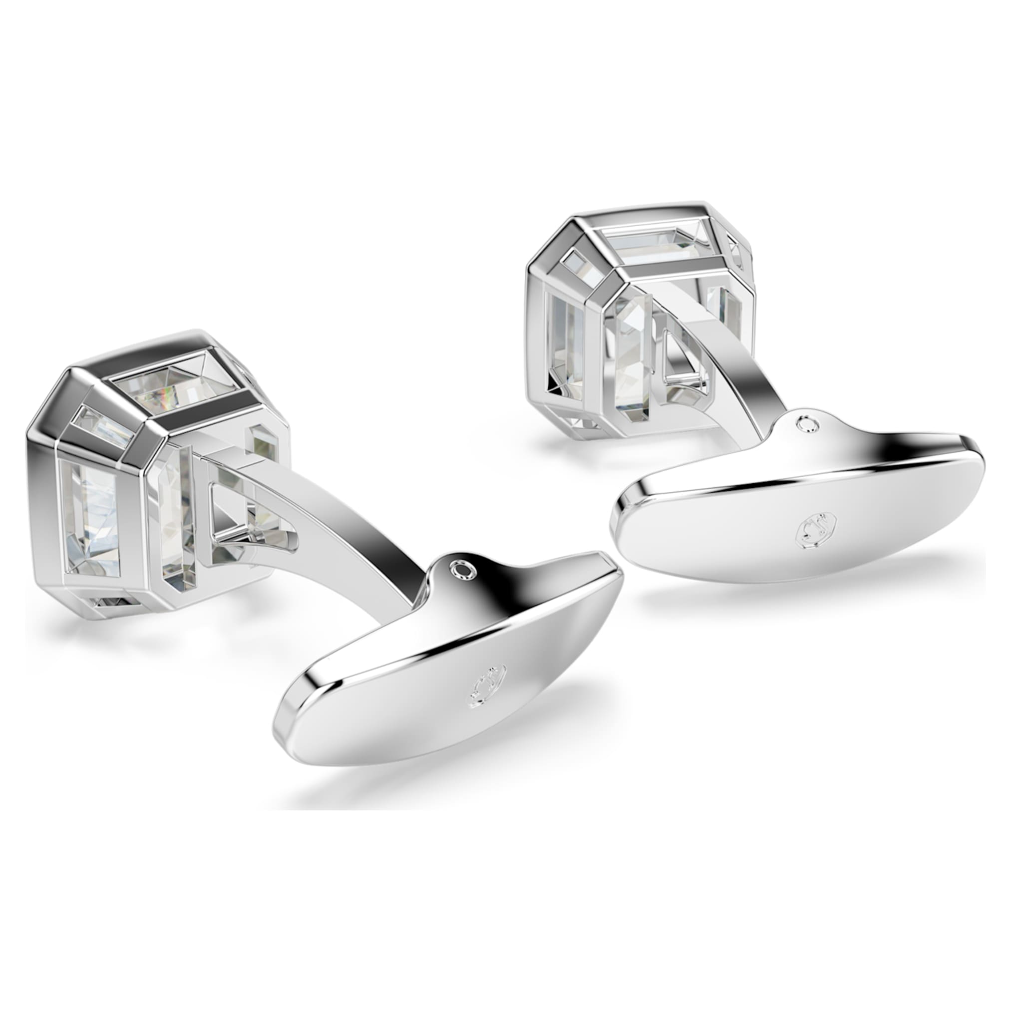 Swarovski Millenia cufflinks Octagon cut, White, Rhodium plated