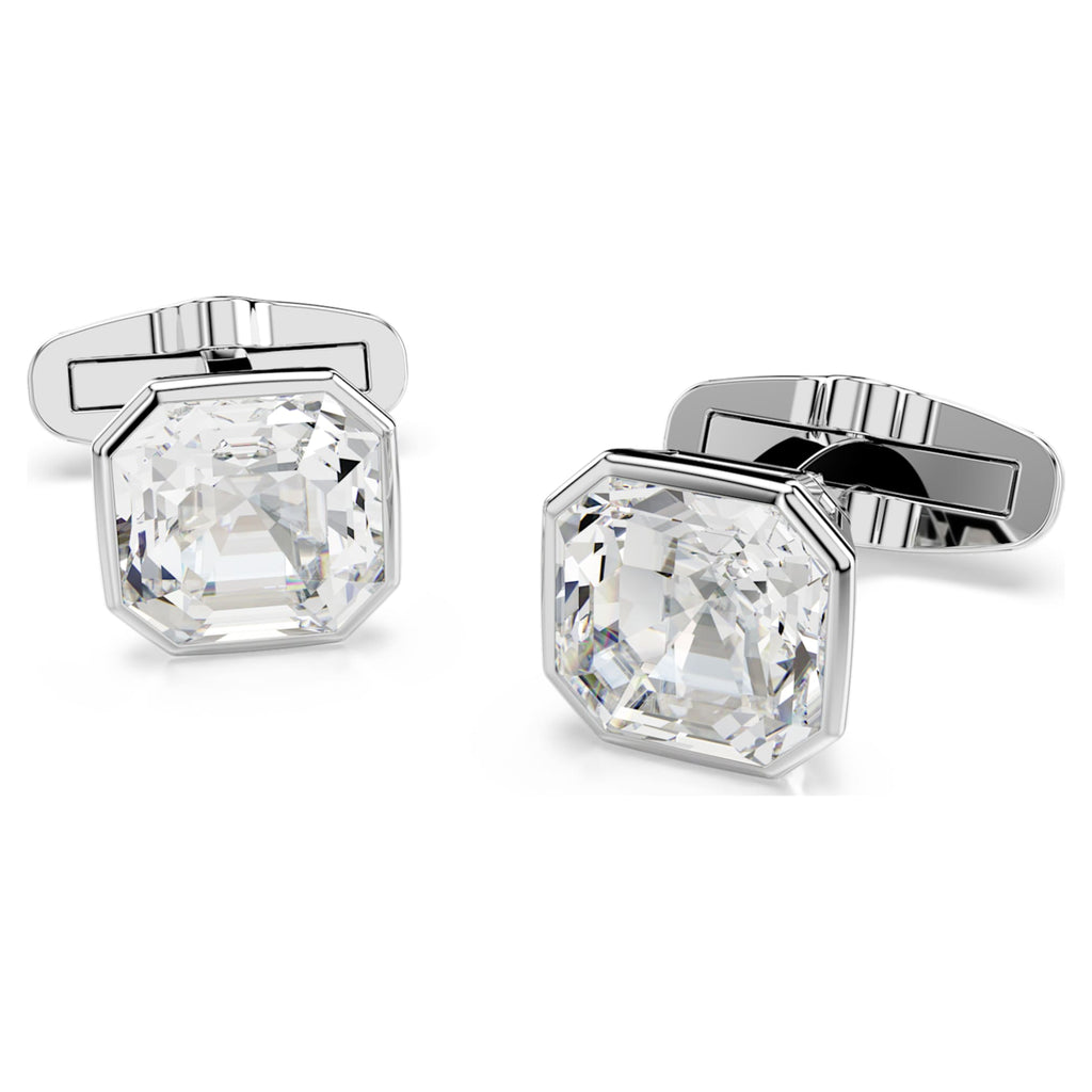Swarovski Millenia cufflinks Octagon cut, White, Rhodium plated