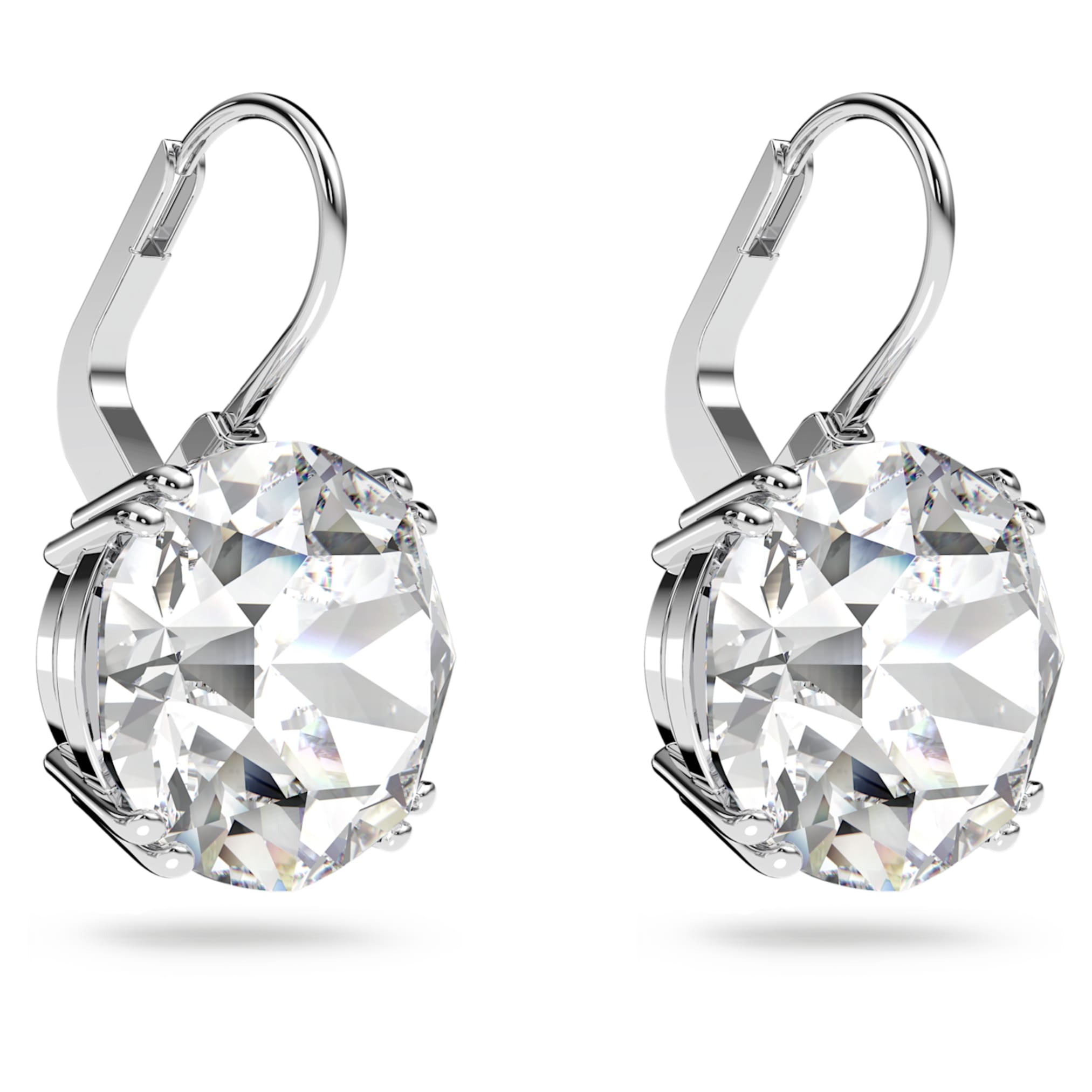 Swarovski Millenia drop earrings Round cut, White, Rhodium plated