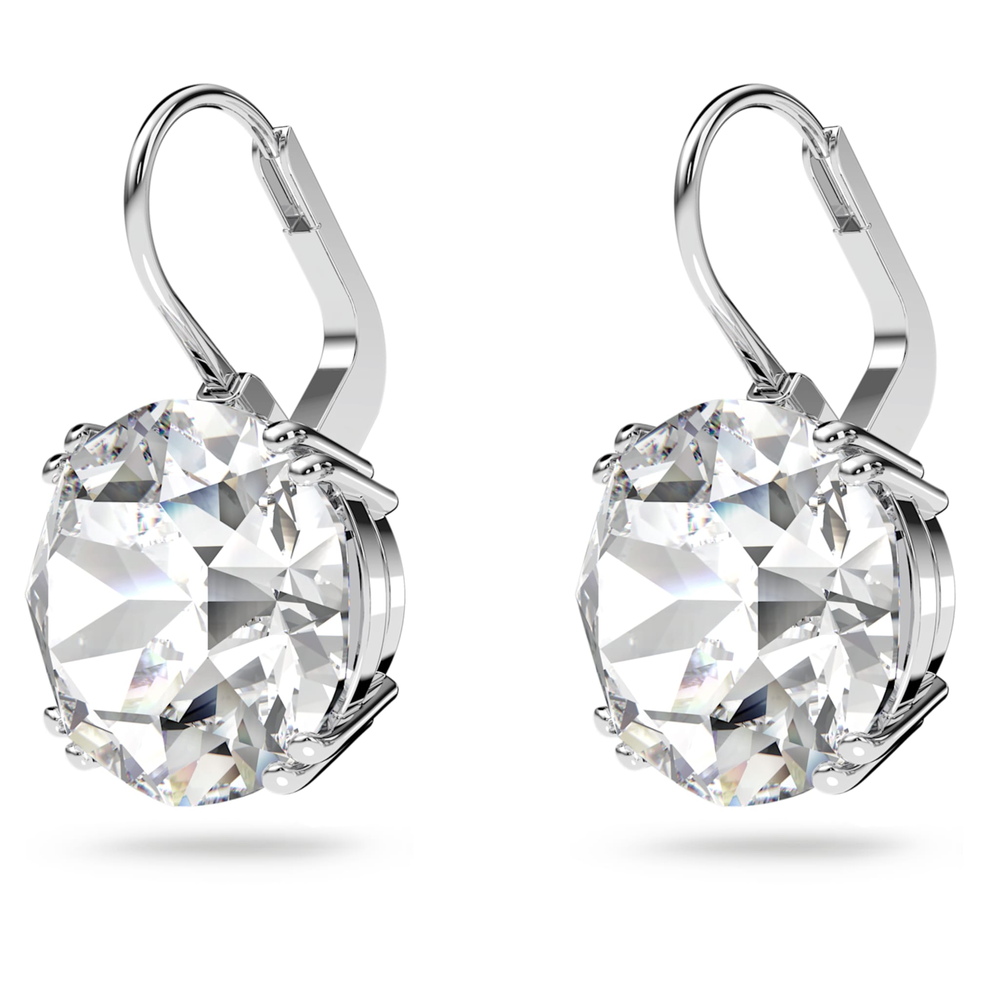 Swarovski Millenia drop earrings Round cut, White, Rhodium plated
