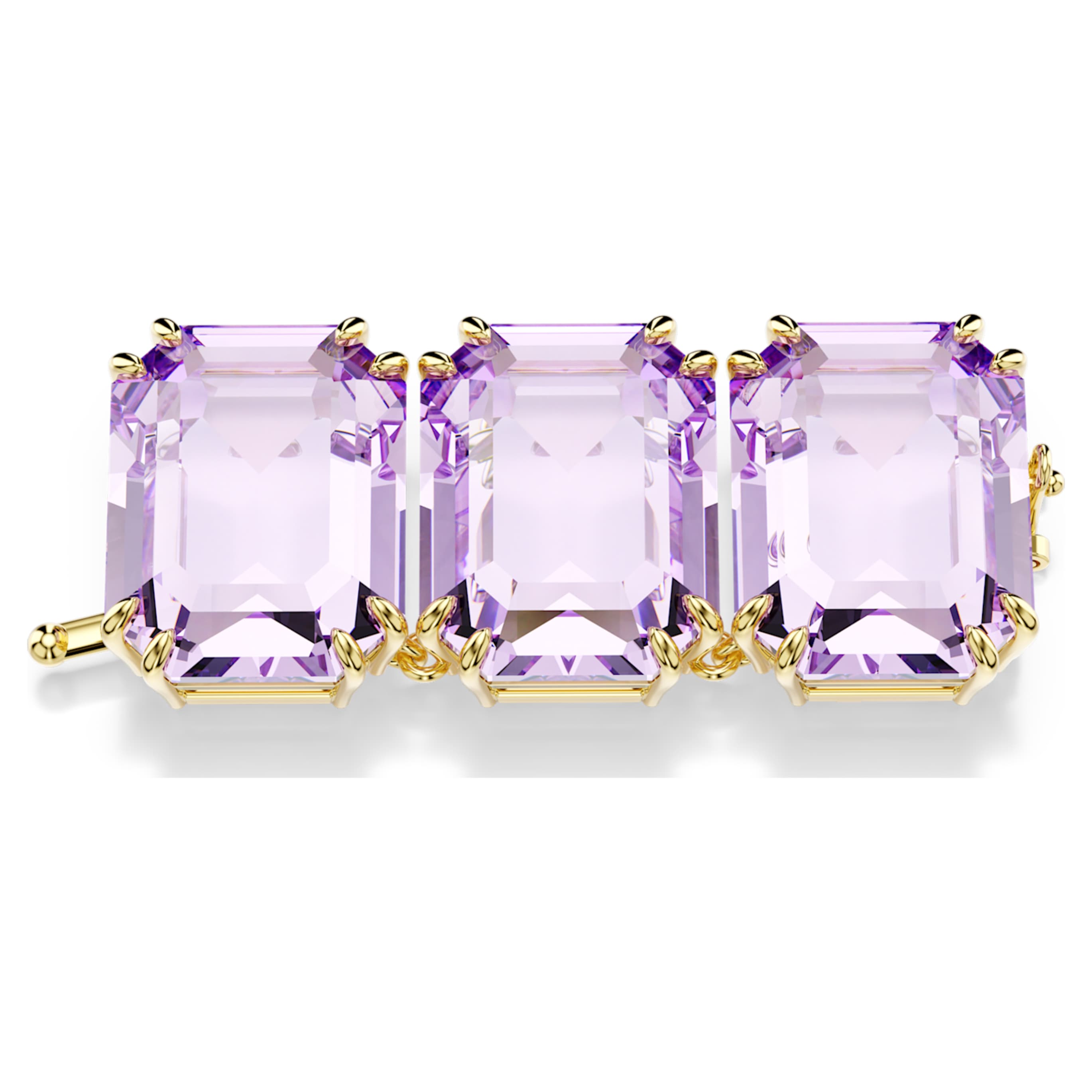 Swarovski Millenia extender Octagon cut, Purple, 18K gold finish