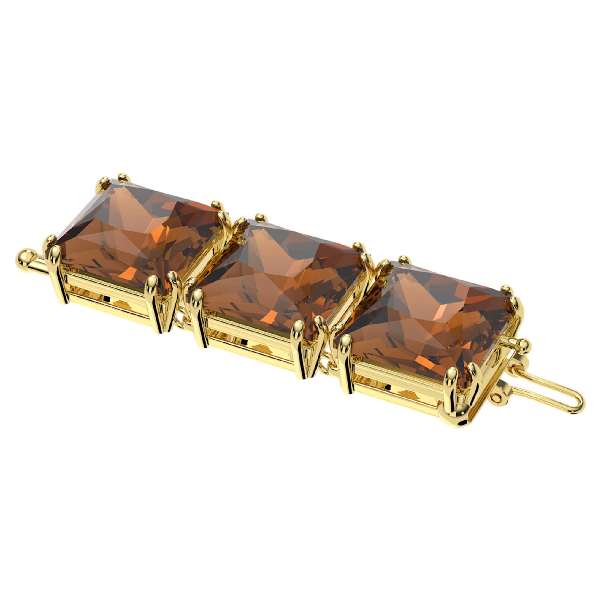 Swarovski Millenia extender Square cut, Brown, 18K gold finish