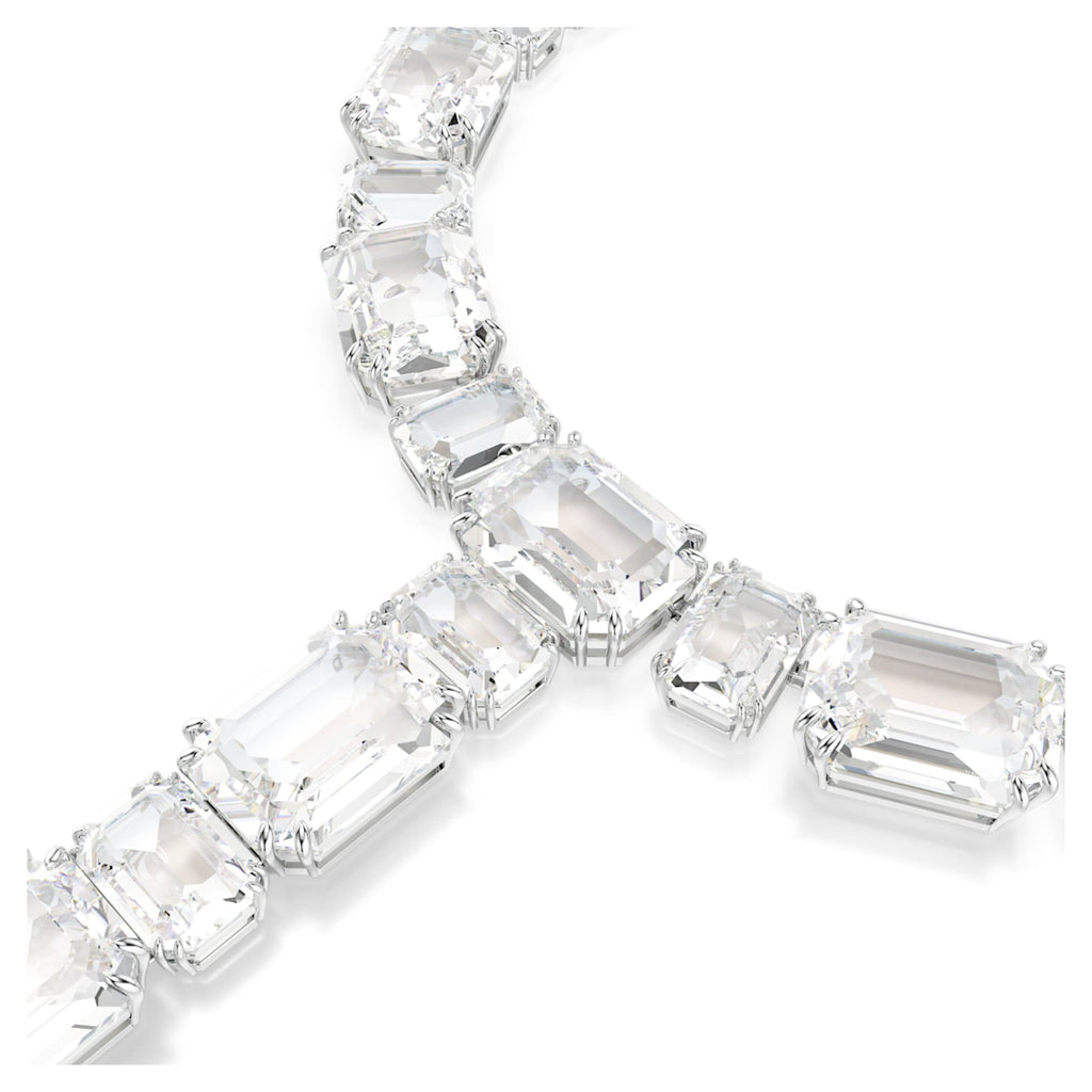 Swarovski Millenia necklace Mixed cuts, White, Rhodium plated