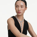 Swarovski Millenia necklace Mixed cuts, White, Rhodium plated