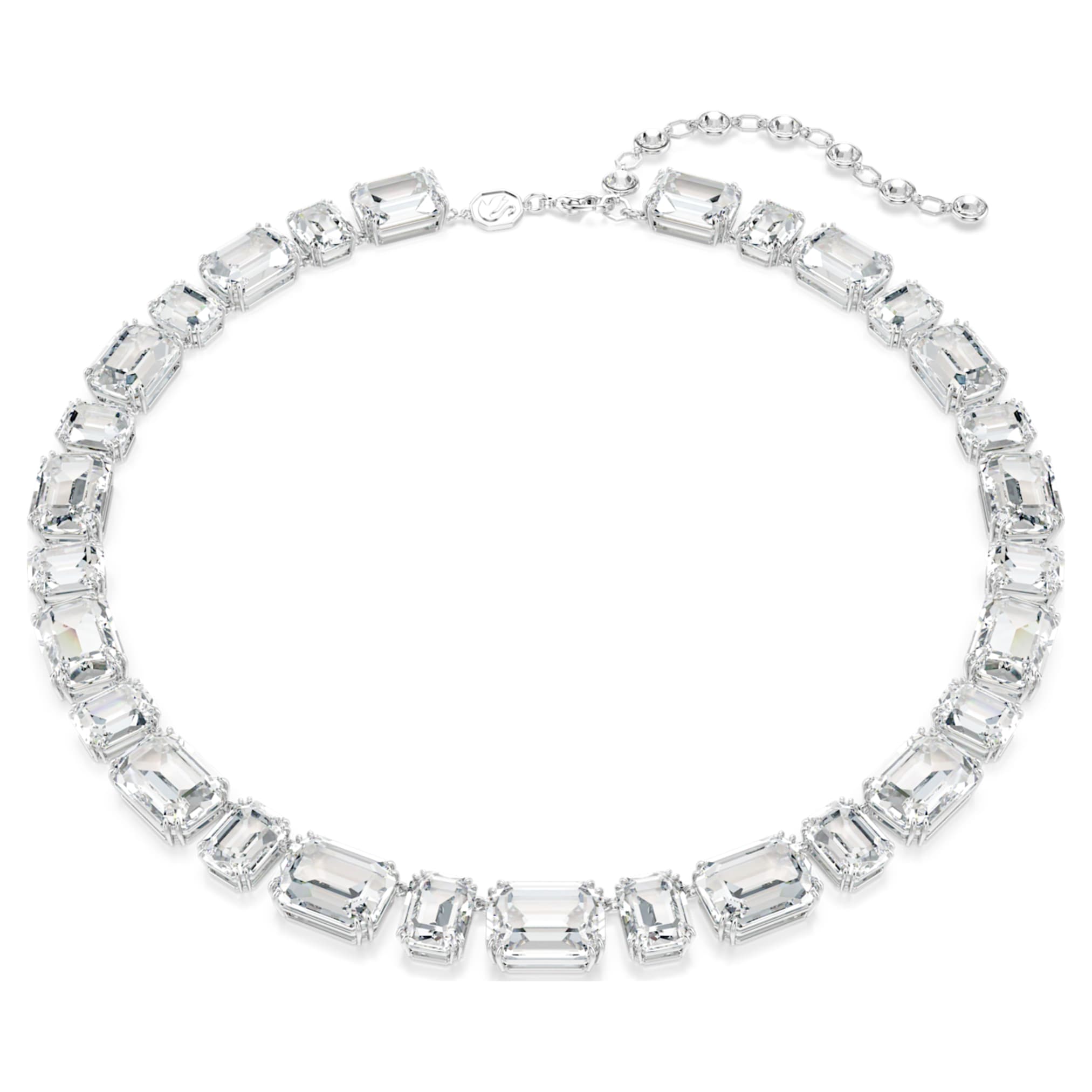 Swarovski Millenia necklace Octagon cut, White, Rhodium plated