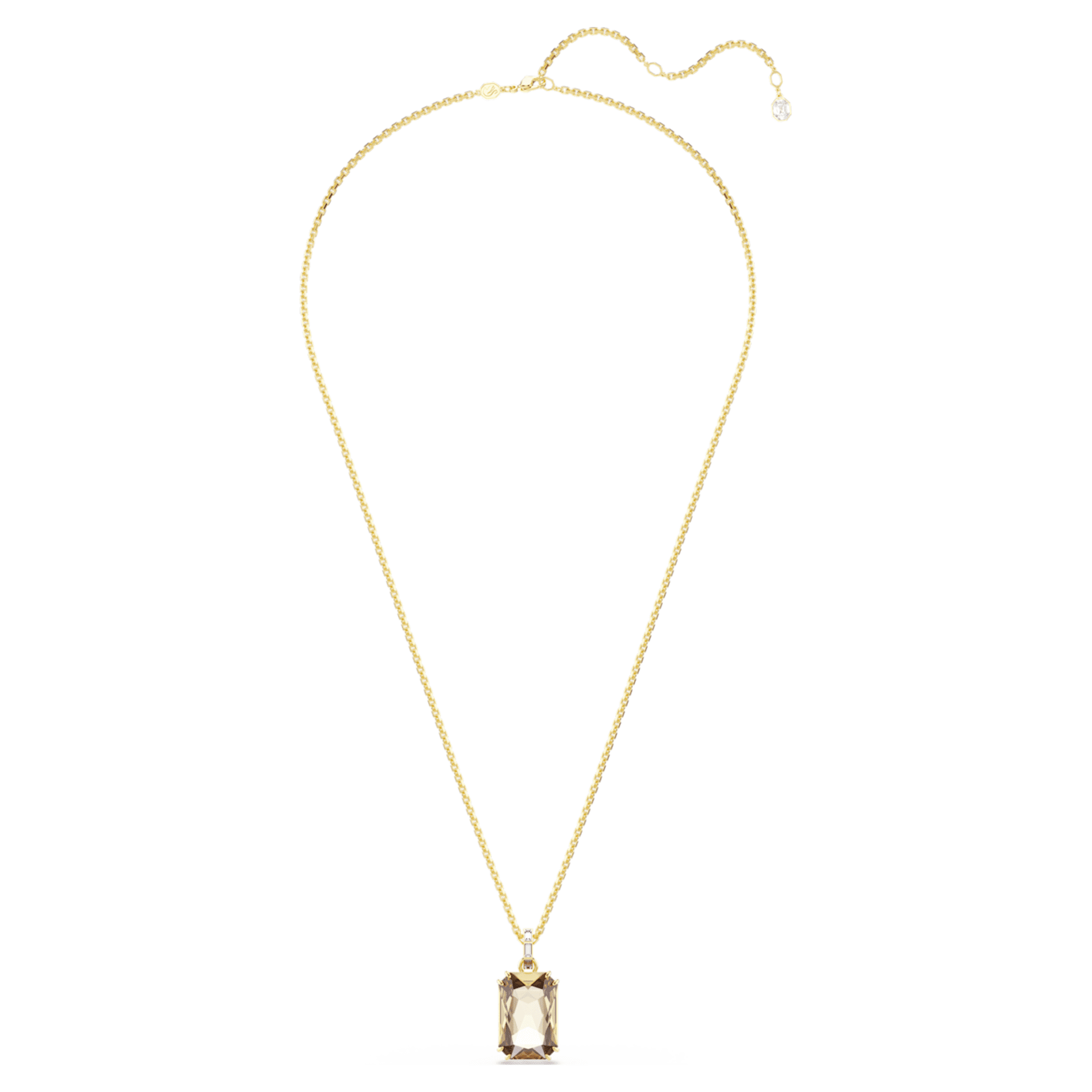 Swarovski Millenia pendant Octagon cut, Caramel, 18K gold finish