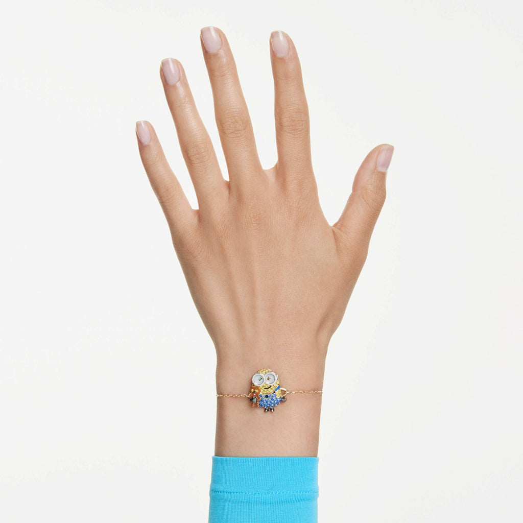 Swarovski Minions Bob bracelet Pavé, Multicolored, 18K gold finish