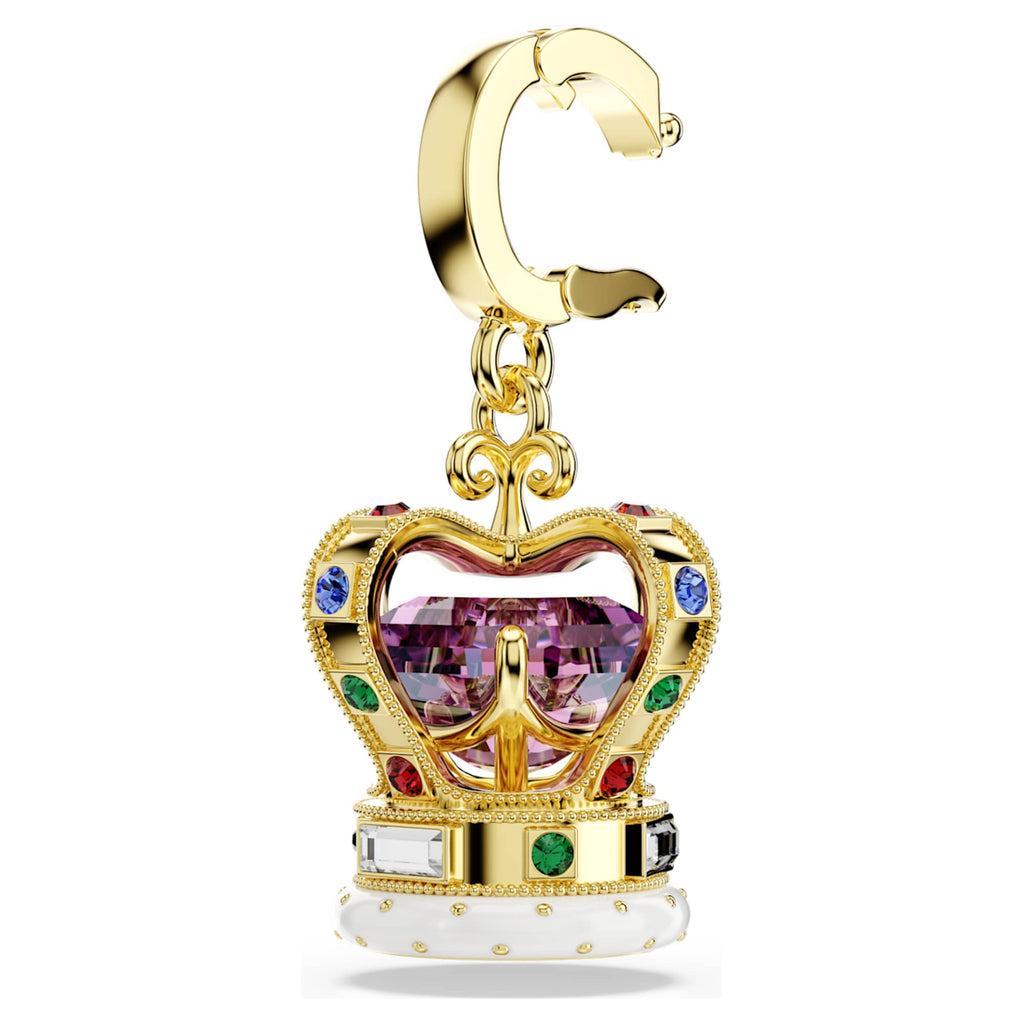 Swarovski Minions Crown charm Mixed cuts, Multicolored, 18K gold finish