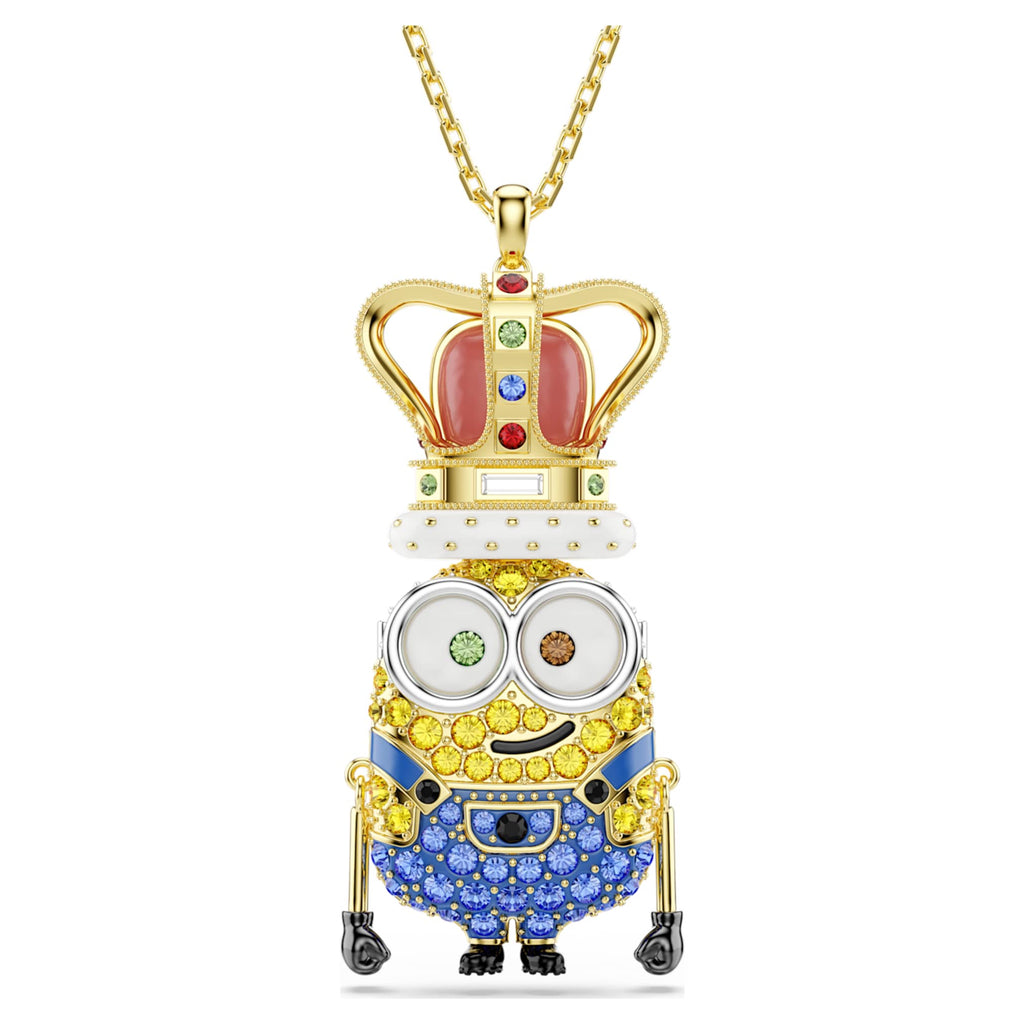 Swarovski Minions King Bob pendant Pavé, Multicolored, 18K gold finish