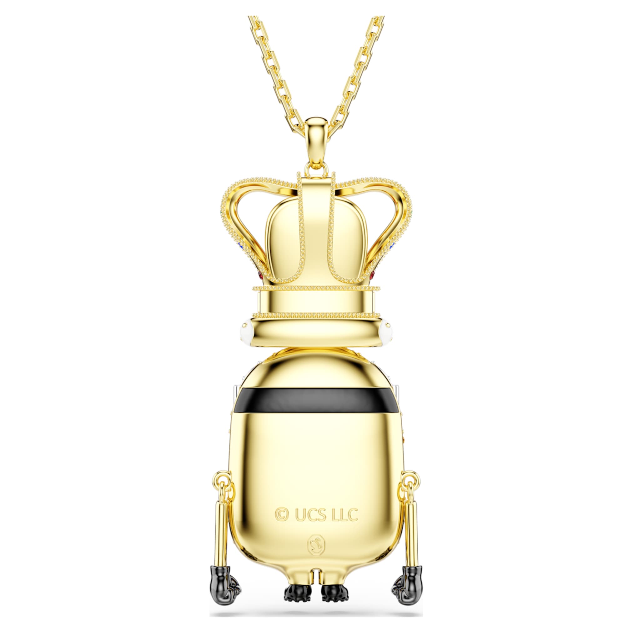 Swarovski Minions King Bob pendant Pavé, Multicolored, 18K gold finish