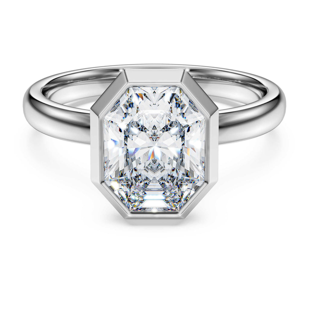 Swarovski Octagon bezel ring Lab-grown diamonds 2.0 ct tw, Octagon shape, 14K white gold