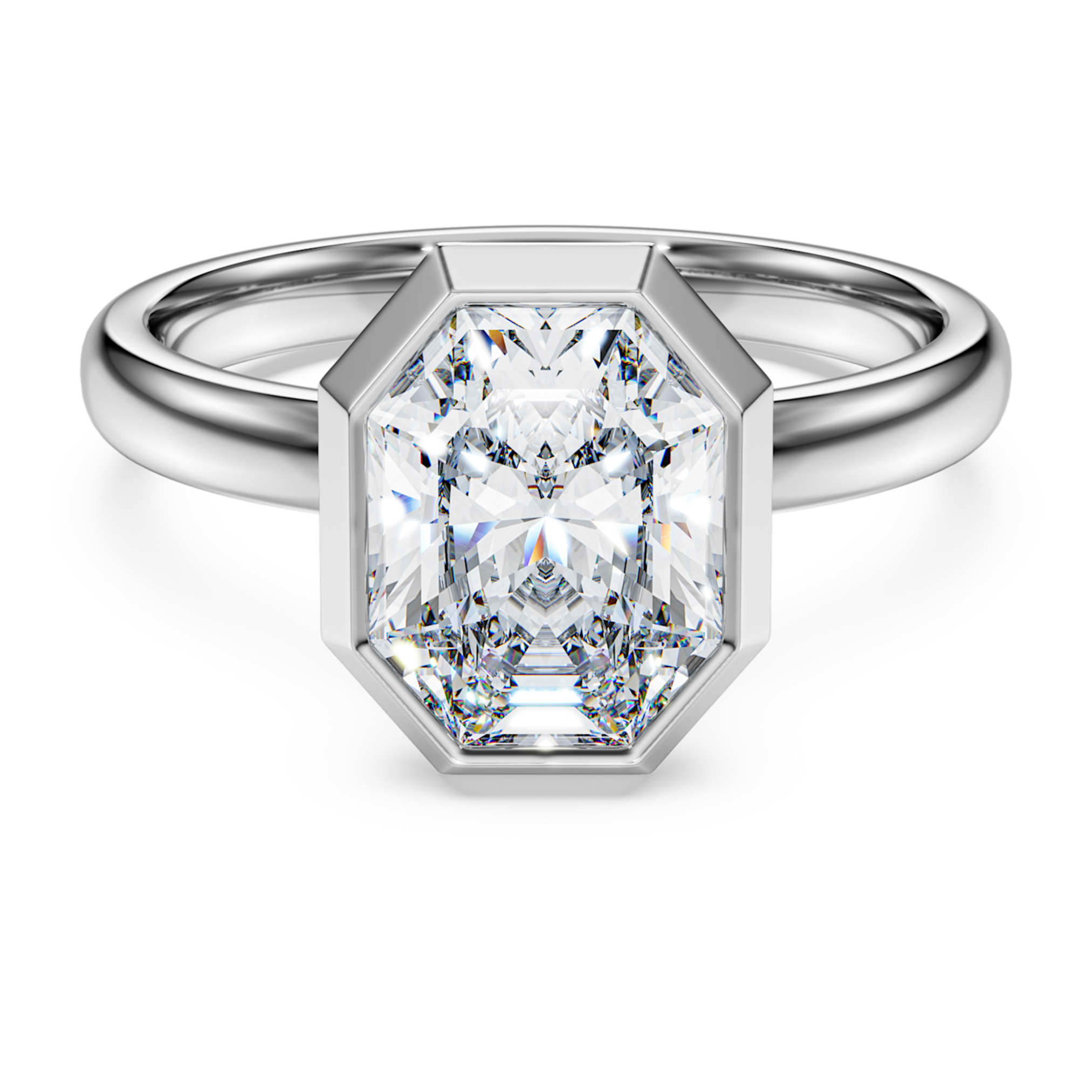 Swarovski Octagon bezel ring Lab-grown diamonds 2.0 ct tw, Octagon shape, 14K white gold