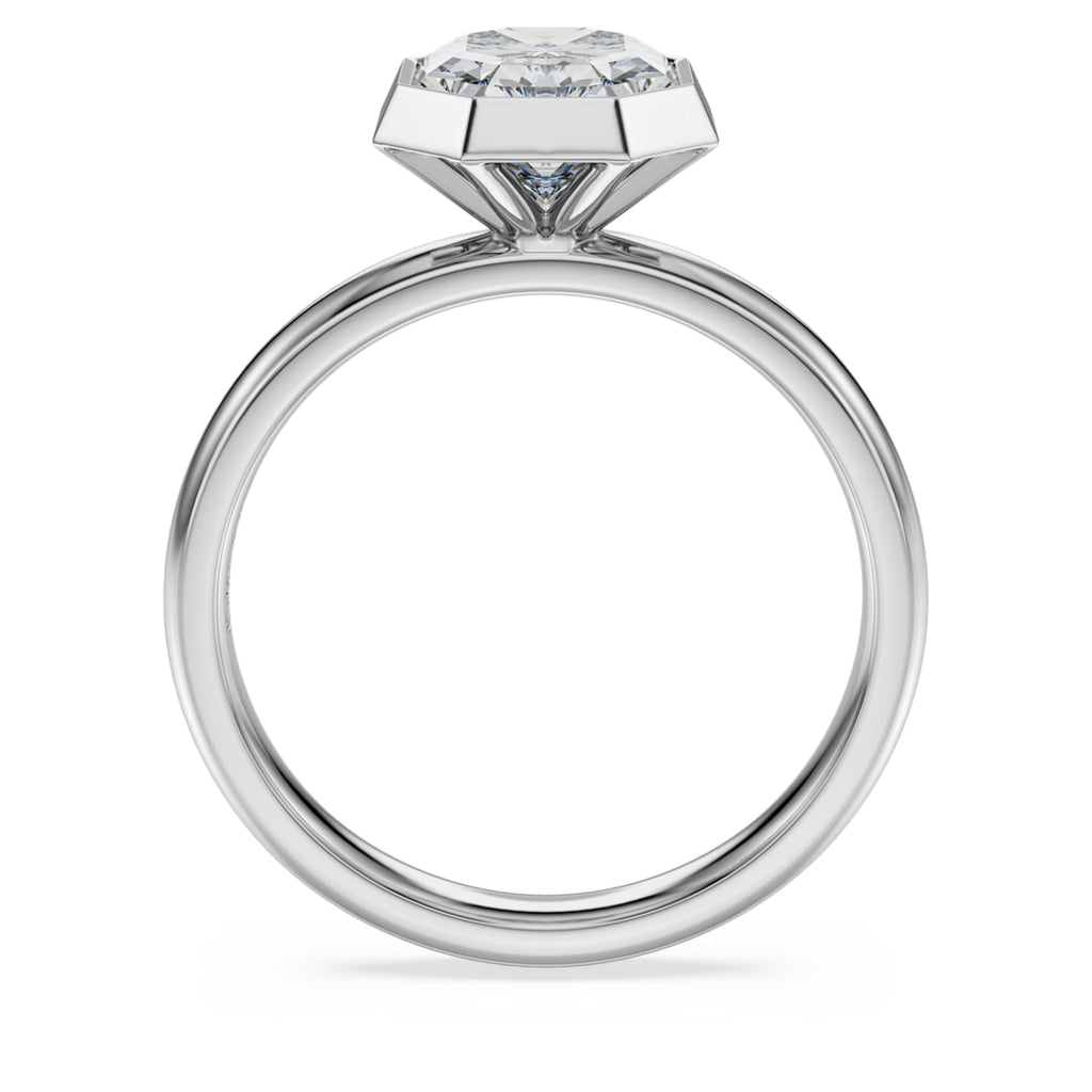 Swarovski Octagon bezel ring Lab-grown diamonds 2.0 ct tw, Octagon shape, 14K white gold