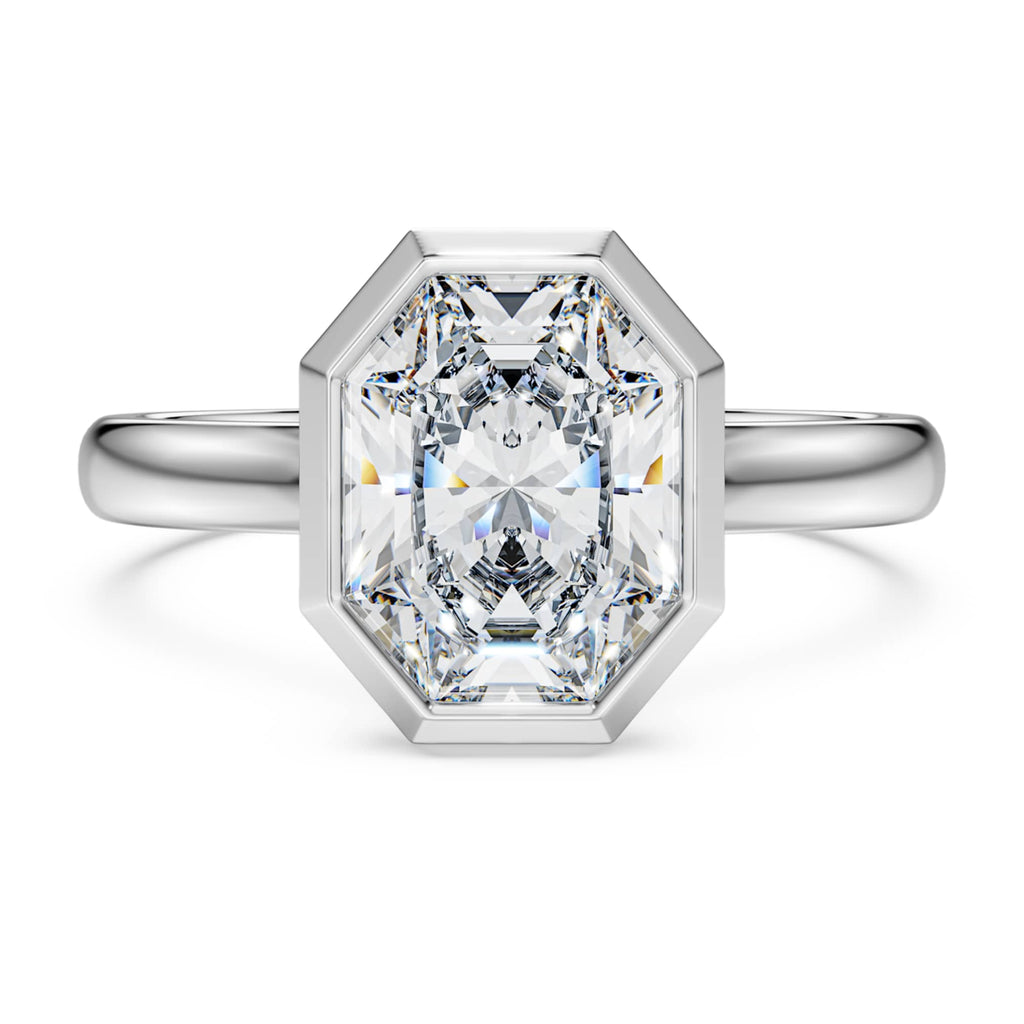 Swarovski Octagon bezel ring Lab-grown diamonds 2.0 ct tw, Octagon shape, 14K white gold