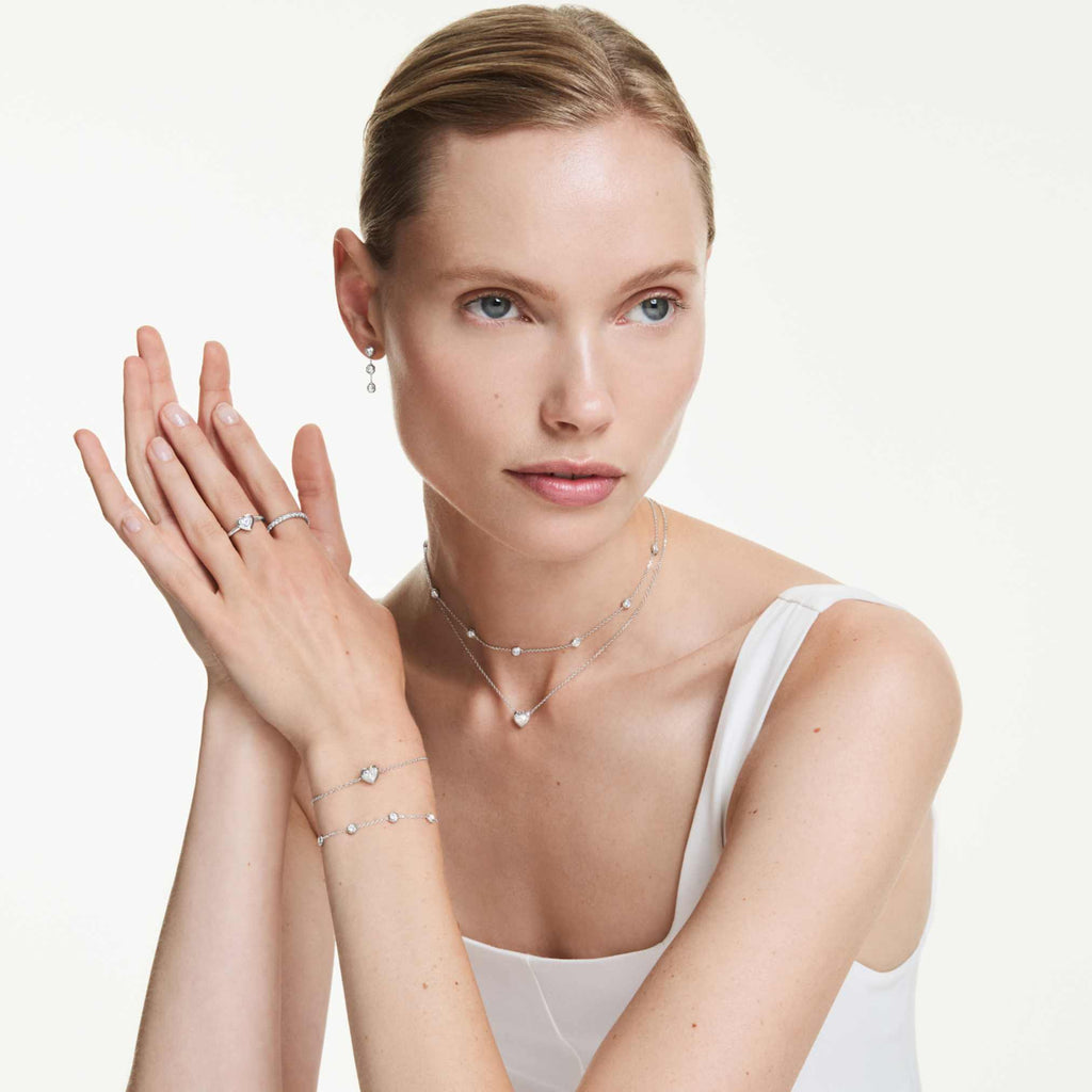 Swarovski Octagon necklace Lab-grown diamonds 0.7 ct tw, Round shape, Sterling silver