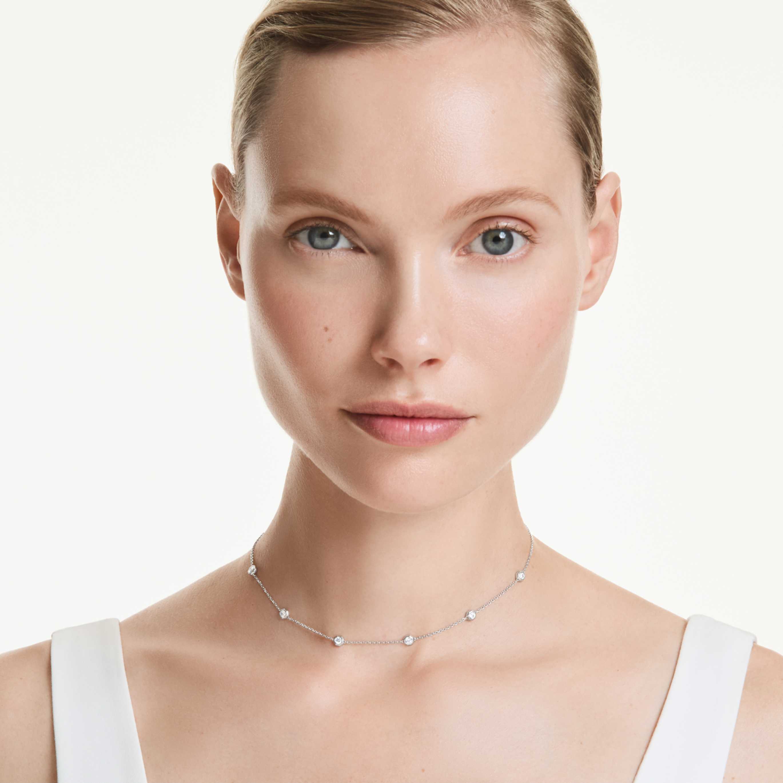 Swarovski Octagon necklace Lab-grown diamonds 0.7 ct tw, Round shape, Sterling silver