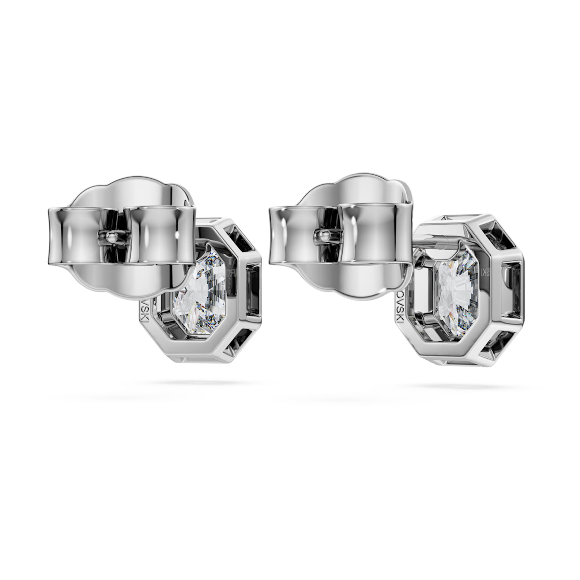 Swarovski Octagon stud earrings Lab-grown diamonds 1.0 ct tw, Octagon shape, 14K white gold