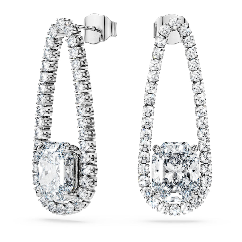 Swarovski Octagon Tennis earrings Lab-grown diamonds 7.95 ct tw, Mixed shapes, 18K white gold