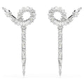 Swarovski Snake drop earrings Mixed cuts, Year of the Snake, White, Rhodium plated